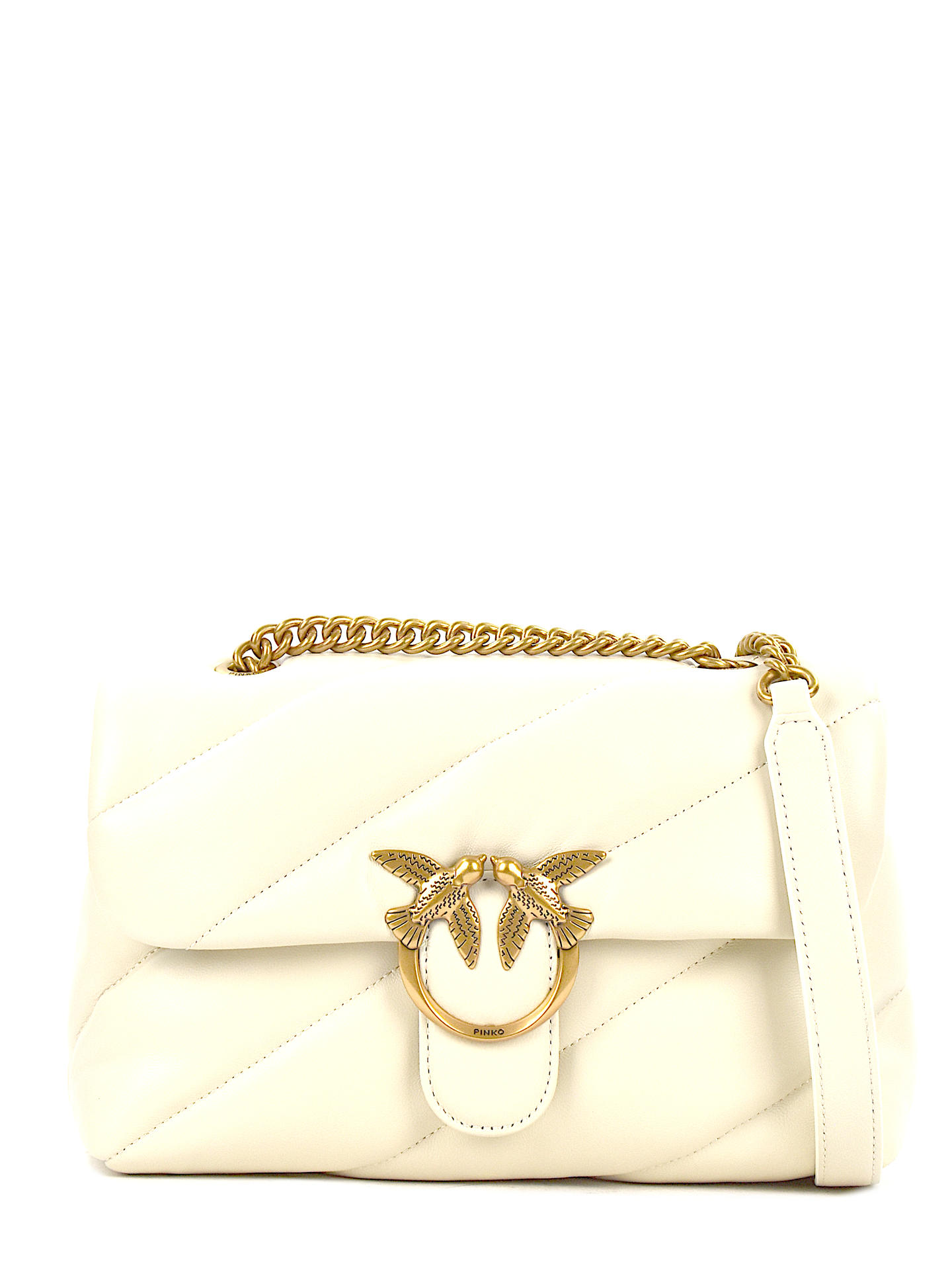 BORSA PINKO 100038A0F2 BIANCO/ORO