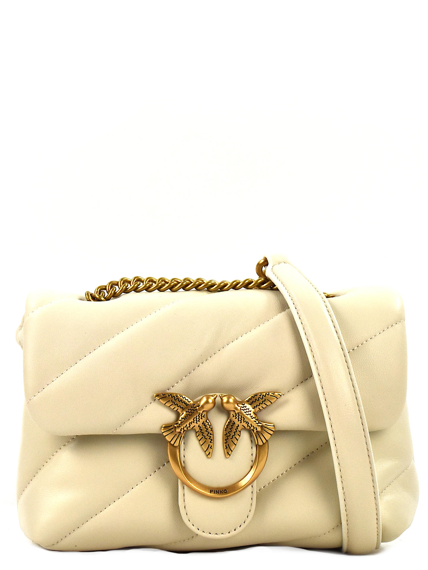 BORSA PINKO 100039A0F2 BIANCO/ORO