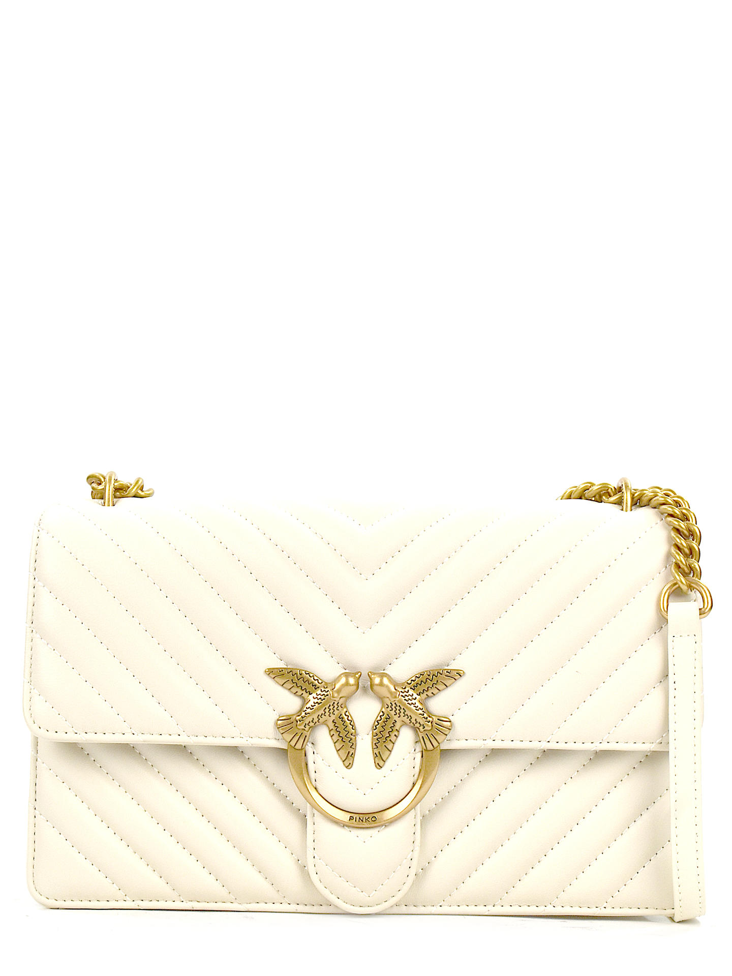 BORSA PINKO 100941 BIANCO/ORO