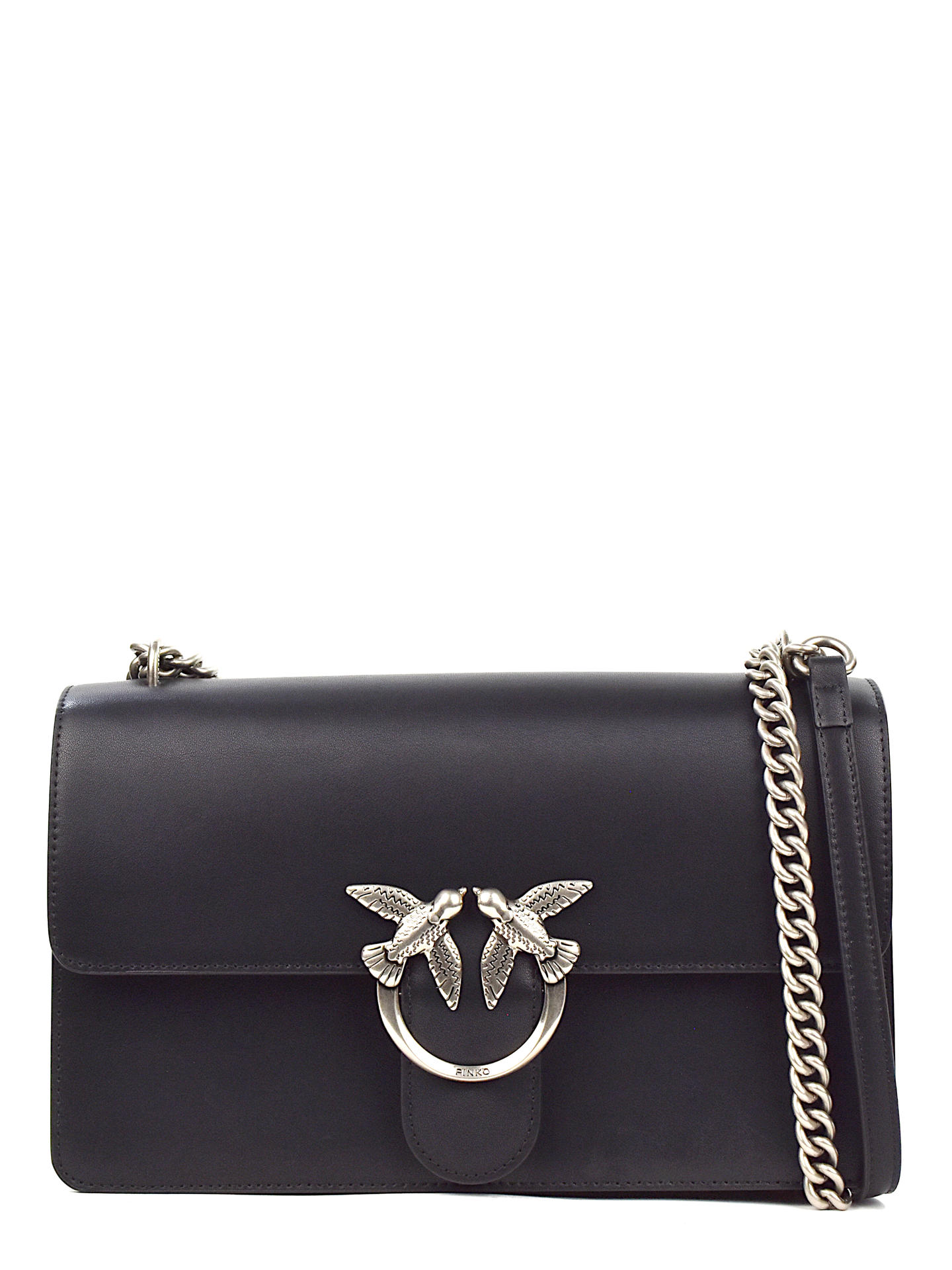 BORSA PINKO 100941A NERO/ARGENTO