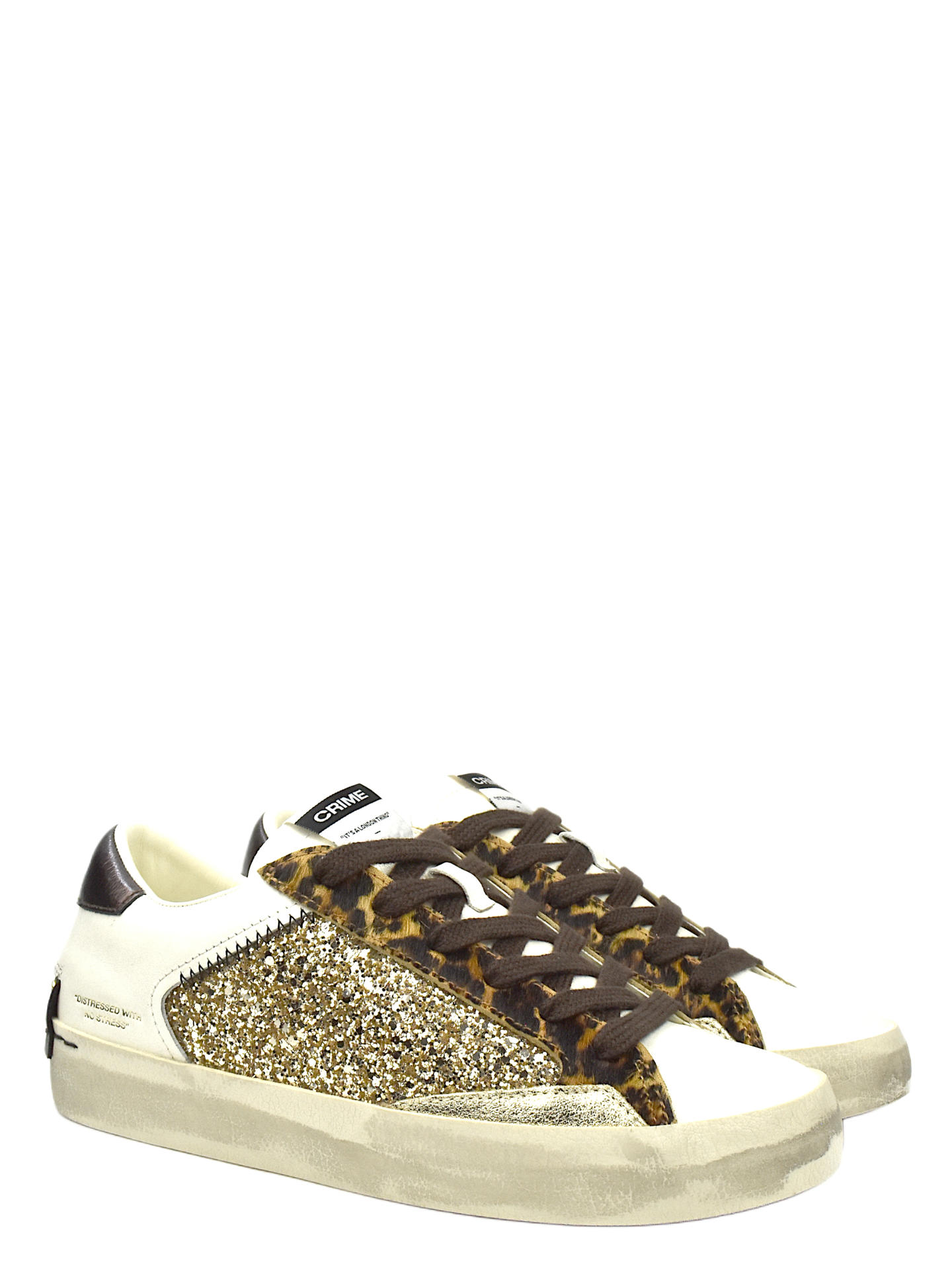 SNEAKERS CRIME LONDON 23008 BIANCO/ORO