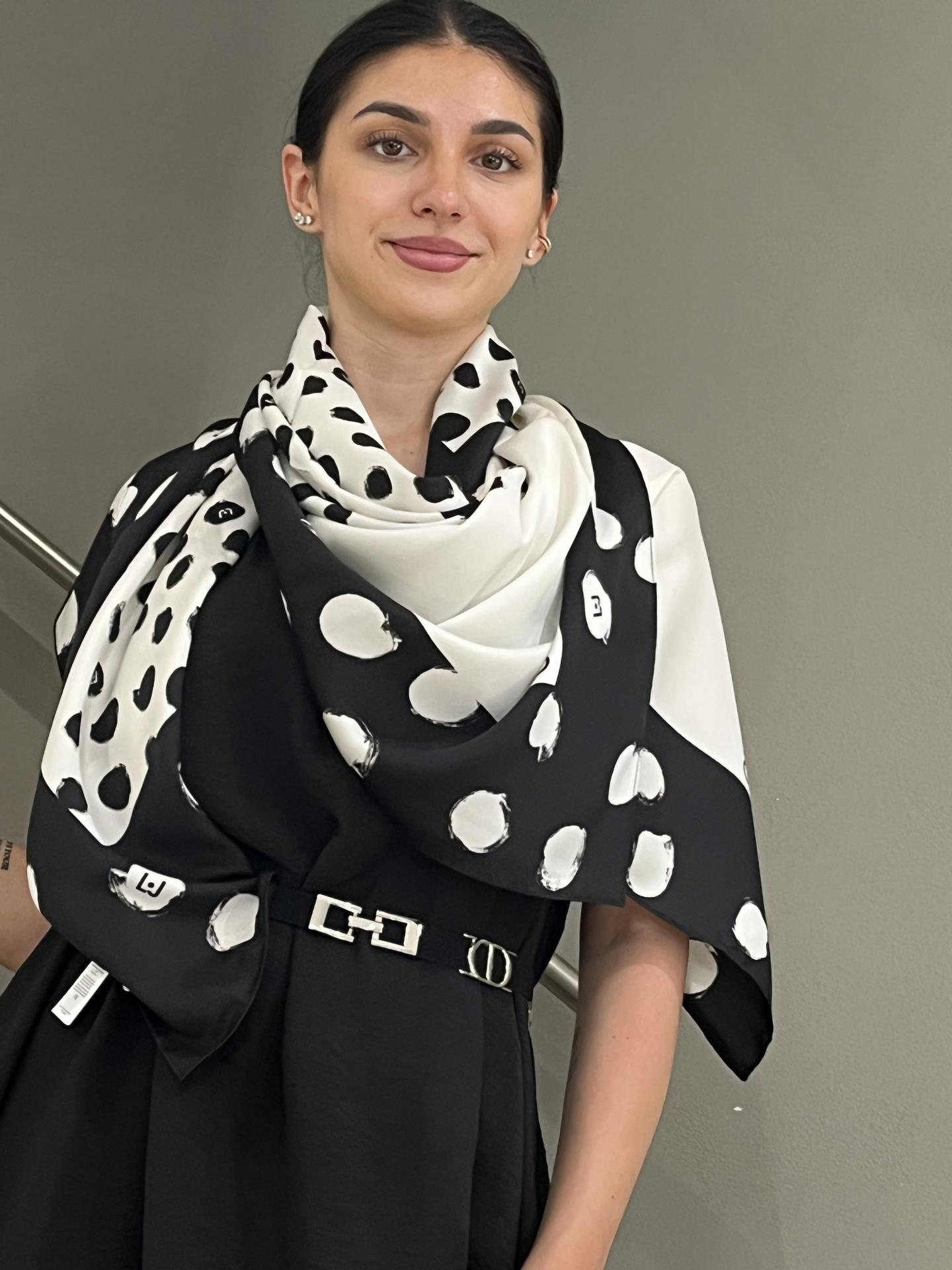 FOULARD LIU.JO ACCESSORIES 2F5085 BIANCO/NERO