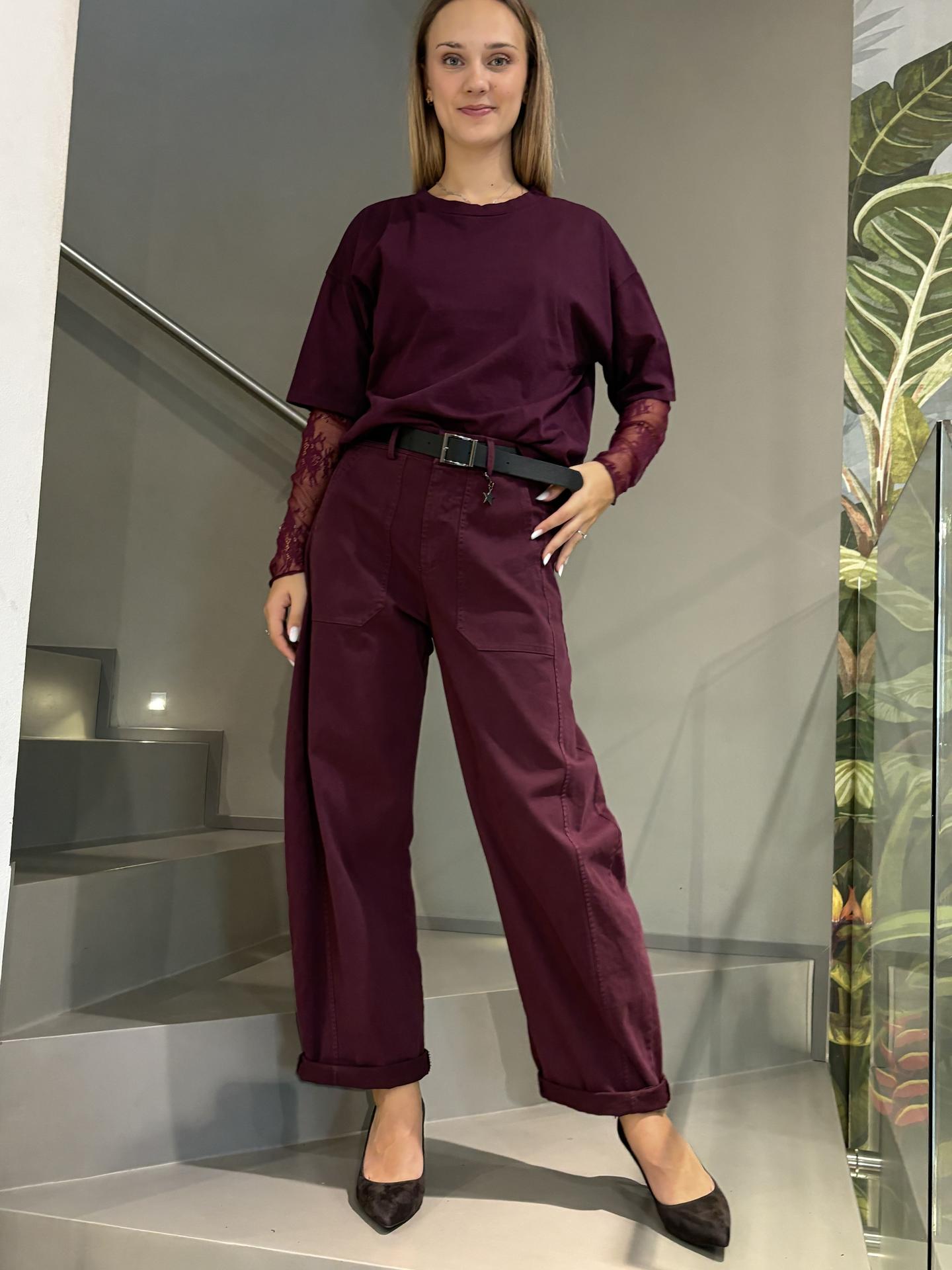 PANTALONE SUSY MIX 58300P27 BORDEAUX