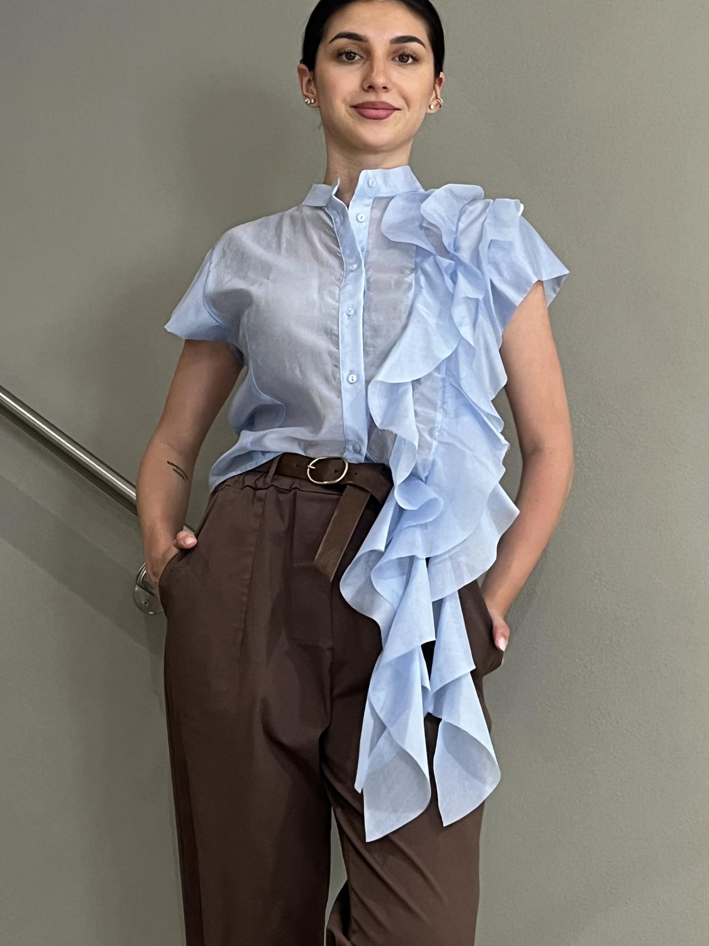 CAMICIA MOTEL C50295MO AZZURRO