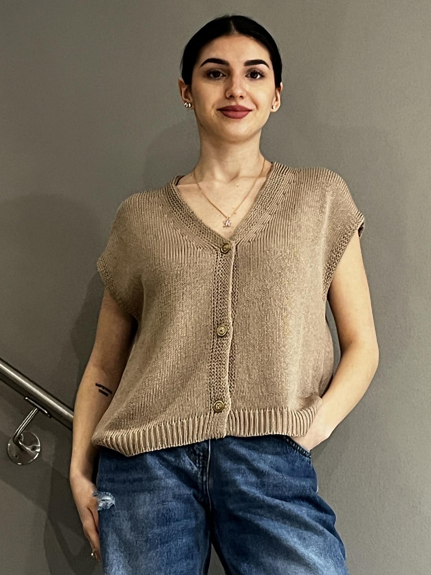 MAGLIA TENSIONE IN FIRENZE D90159 TAUPE