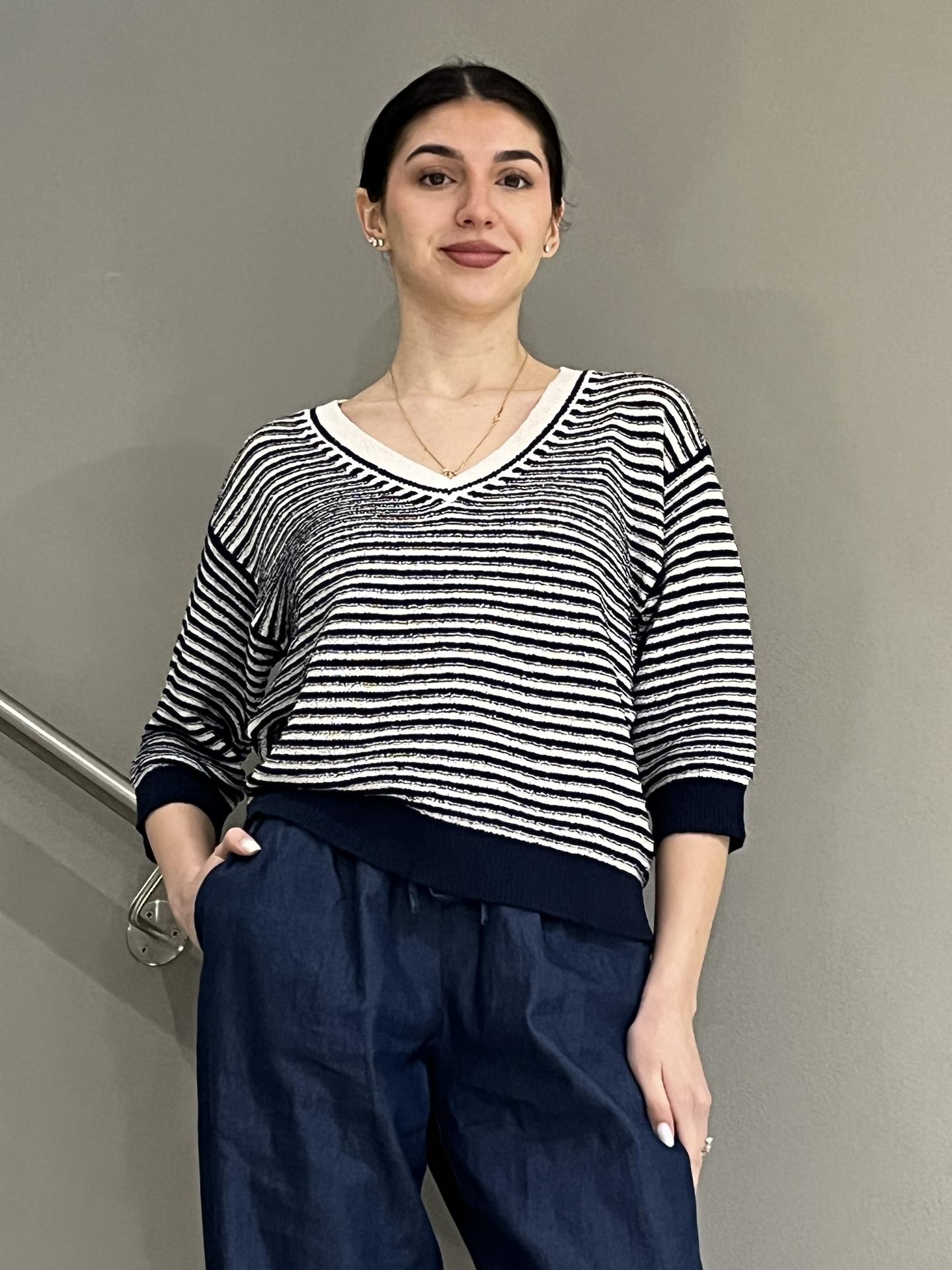 MAGLIA KOCCA GARRET BEIGE/BLU