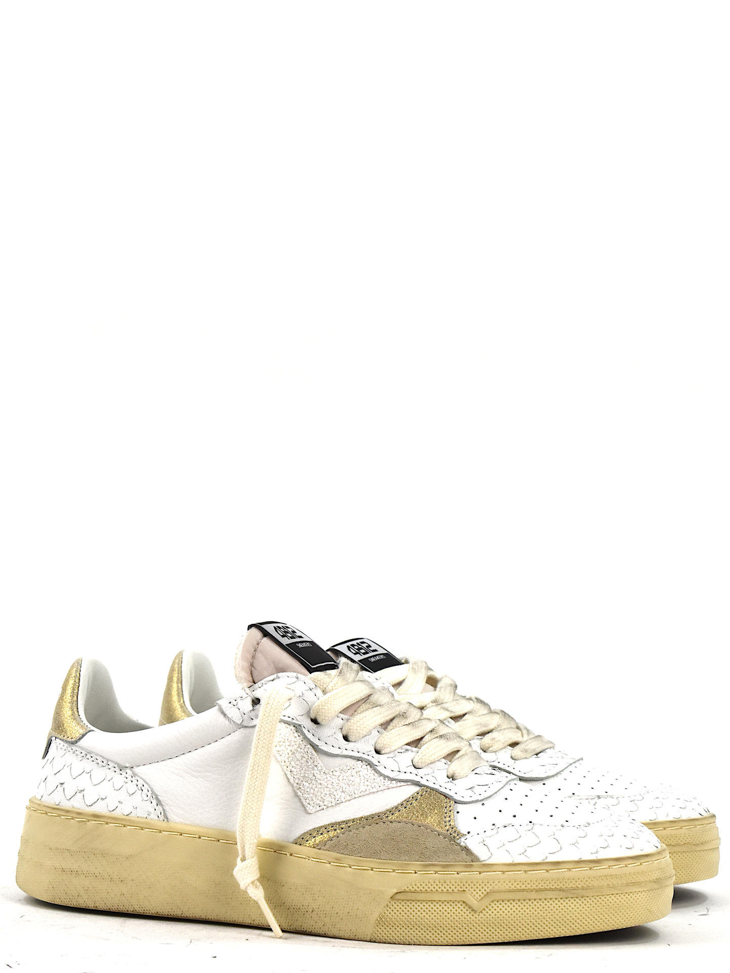 SNEAKERS 4B12 HYPERD108 BIANCO/ORO