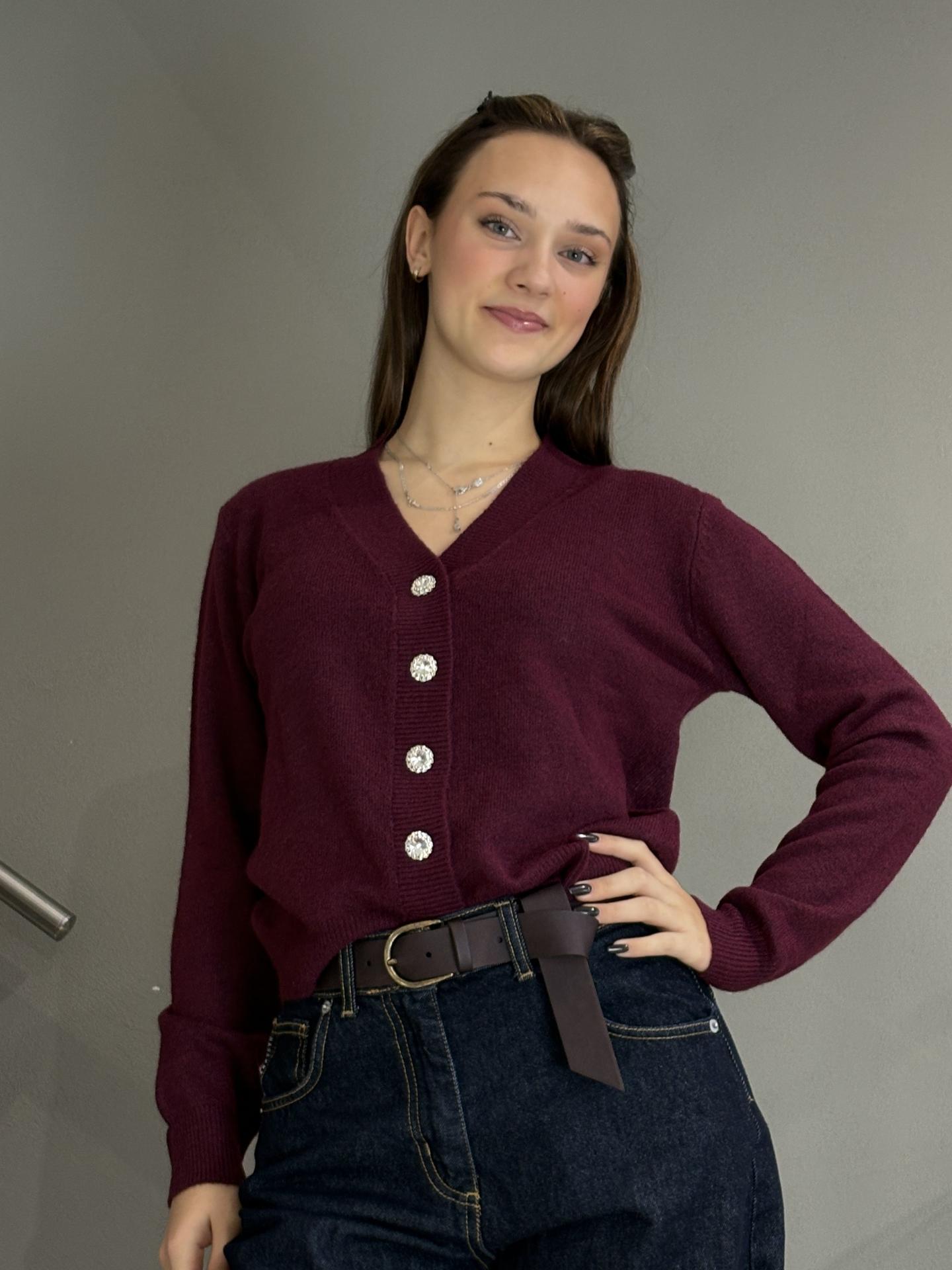 MAGLIA SUSY MIX K35327 BORDEAUX