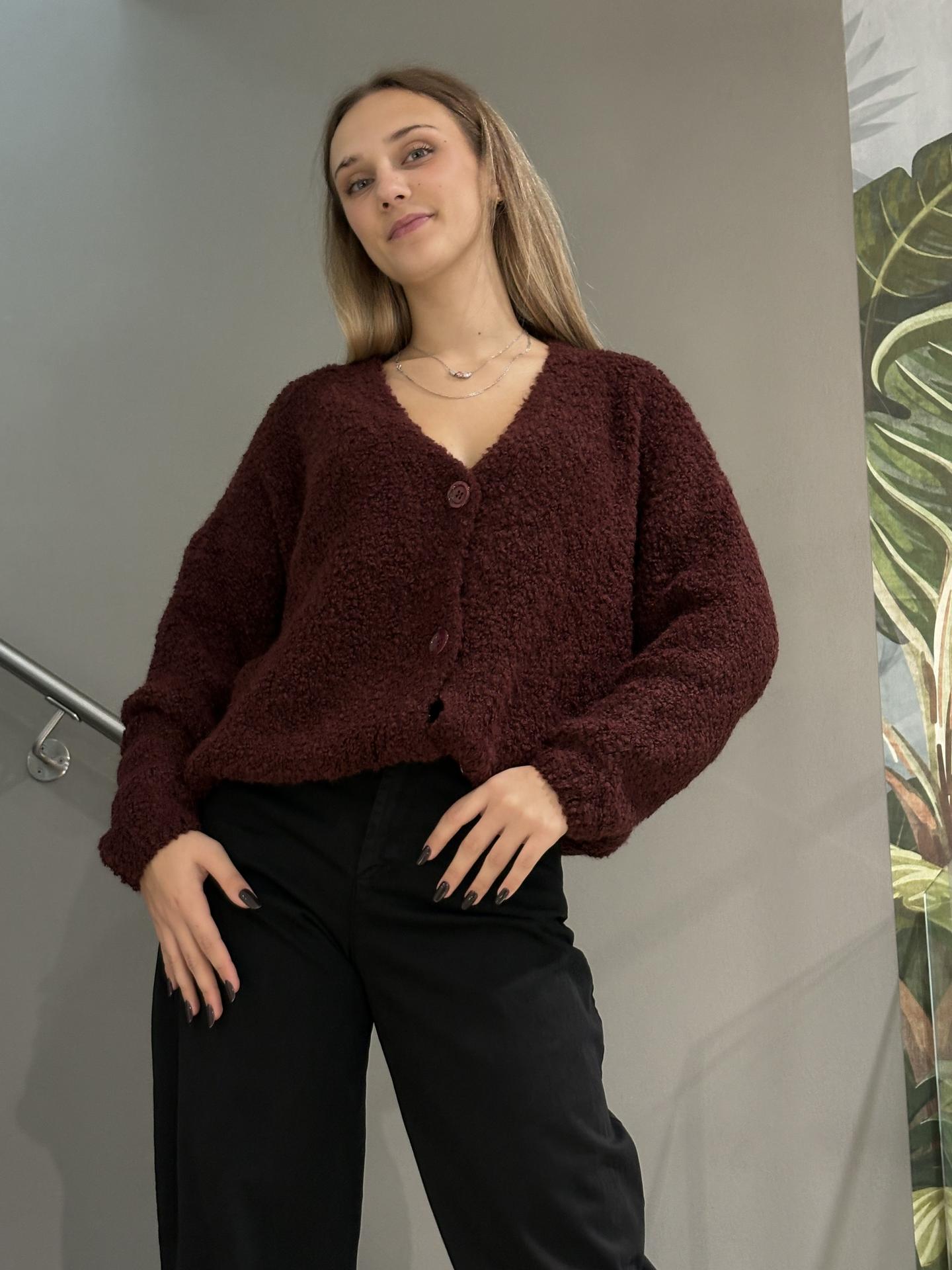 CARDIGAN SUSY MIX M194 BORDEAUX