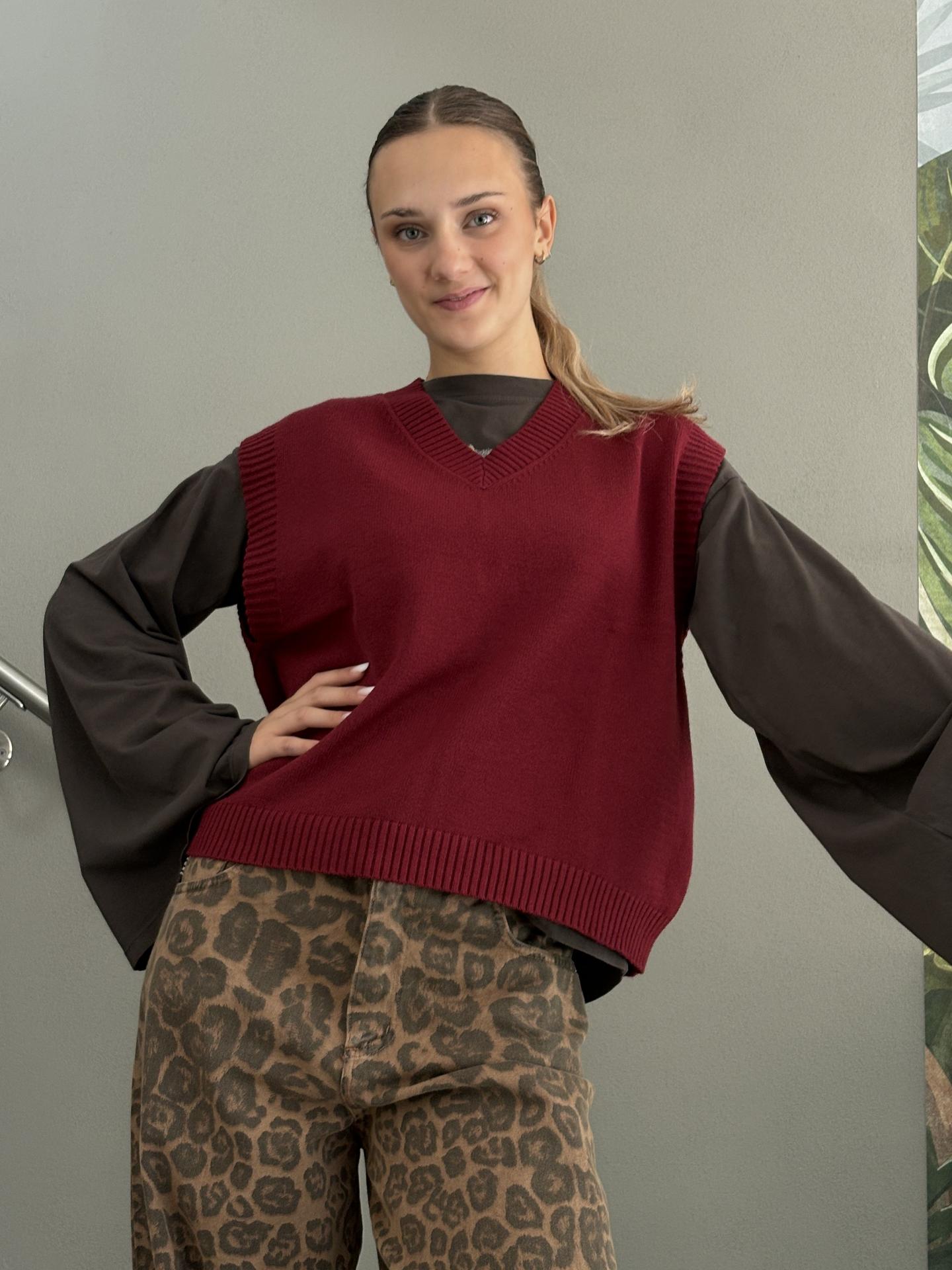 MAGLIA SUSY MIX M313 BORDEAUX