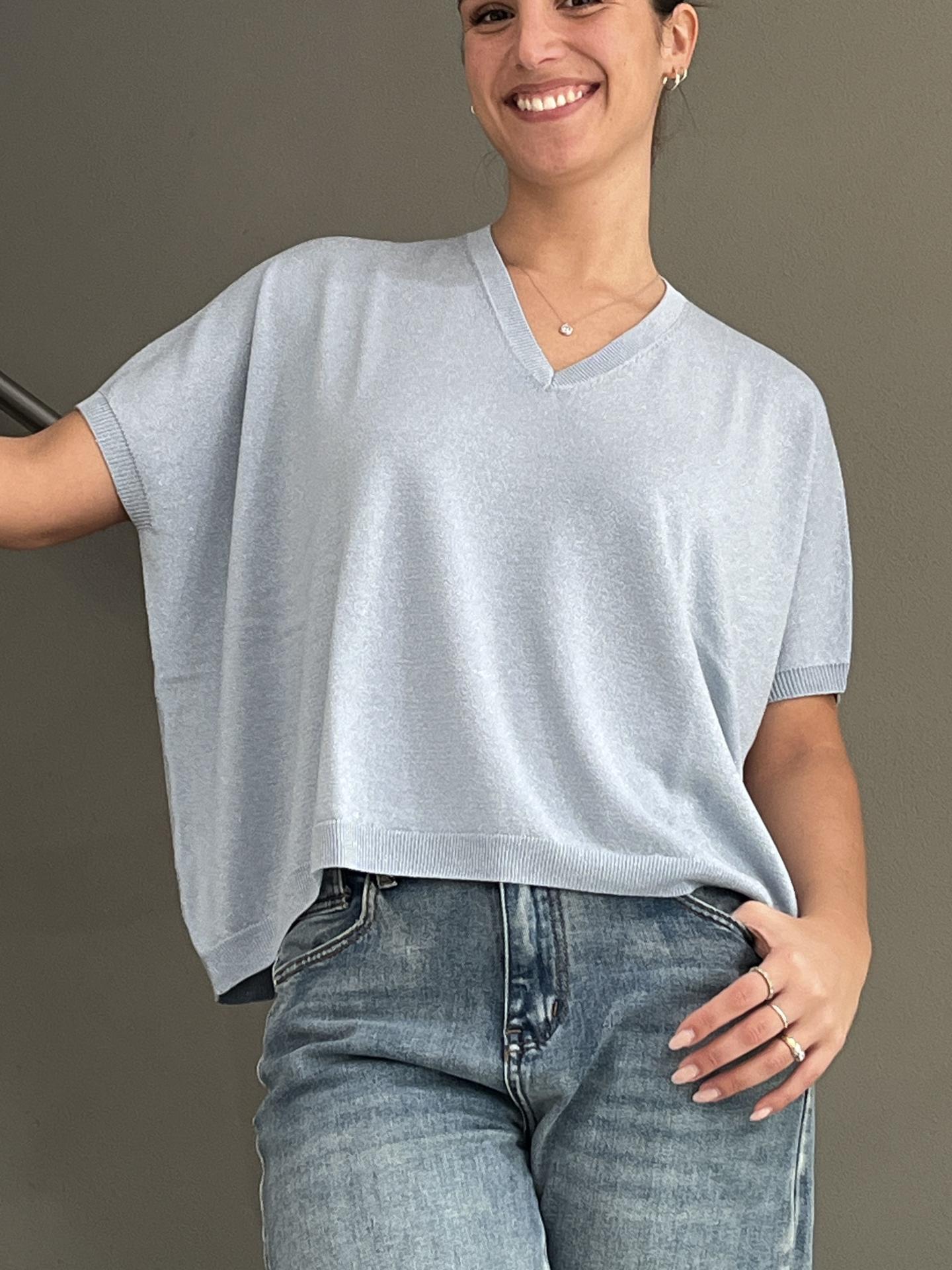 MAGLIA MOTEL N3009L AZZURRO