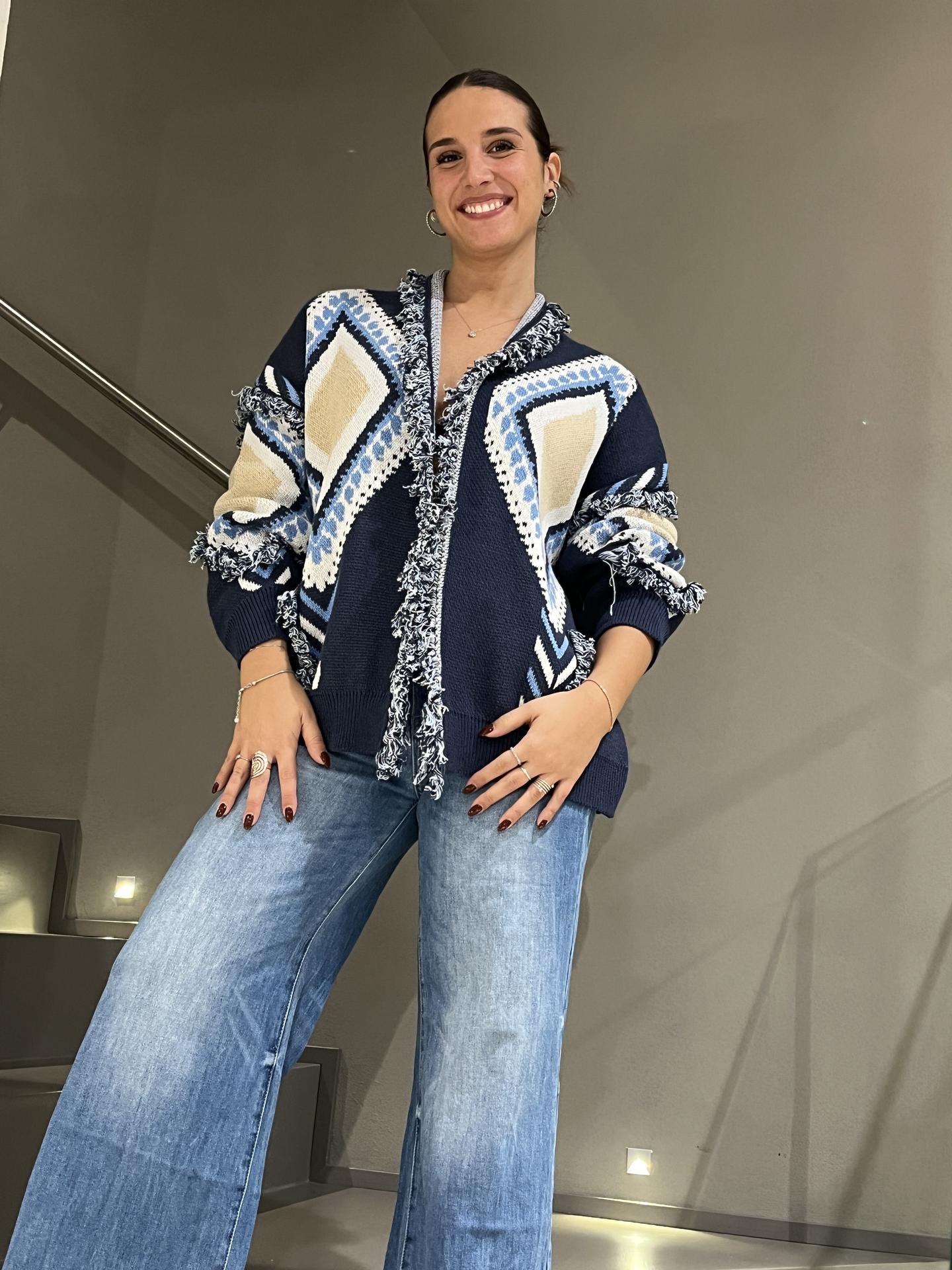 MAGLIA TENSIONE IN FIRENZE P6HMG17A414 BLUE