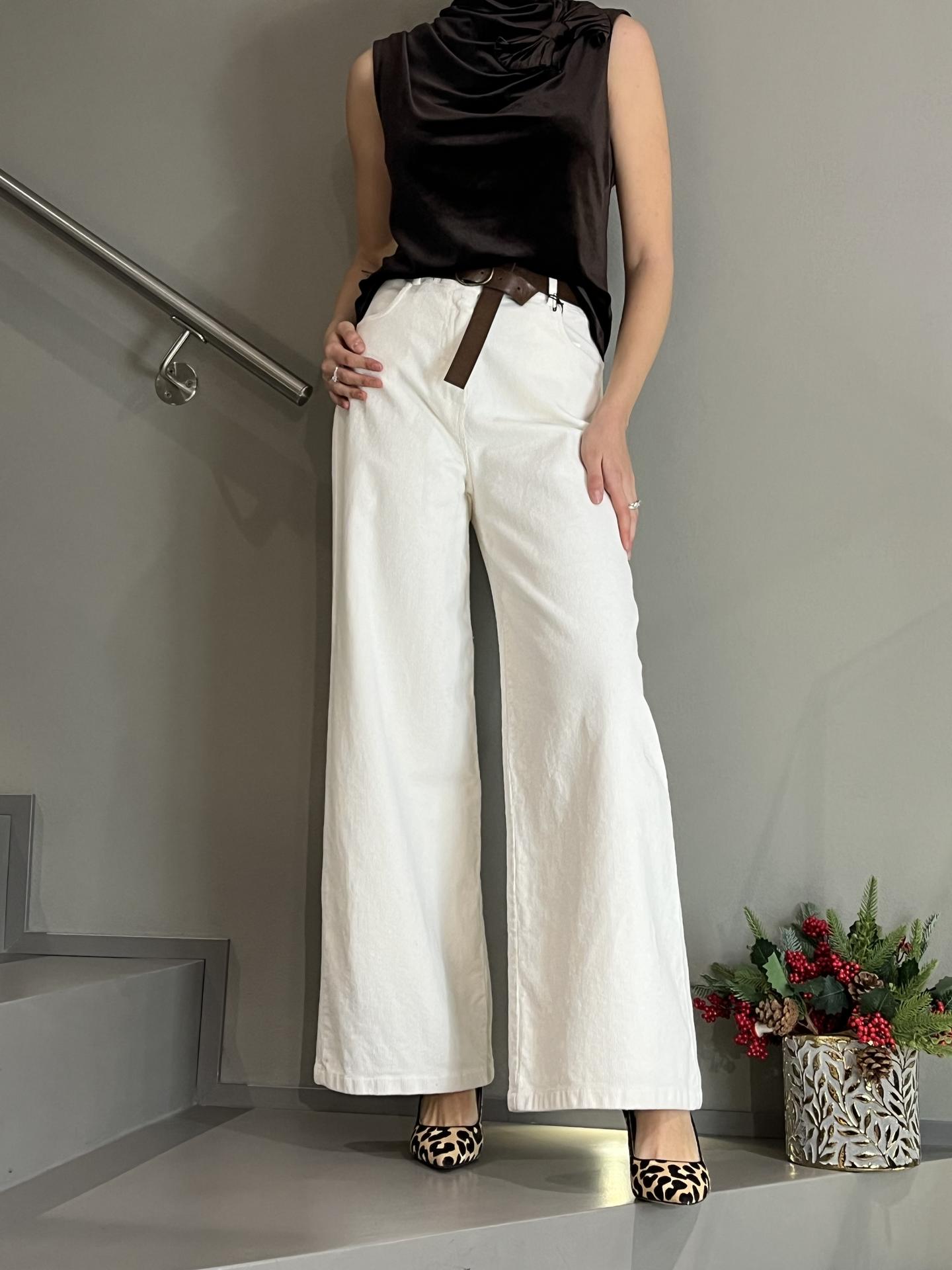 PANTALONE TENSIONE IN FIRENZE PA5132 BIANCO