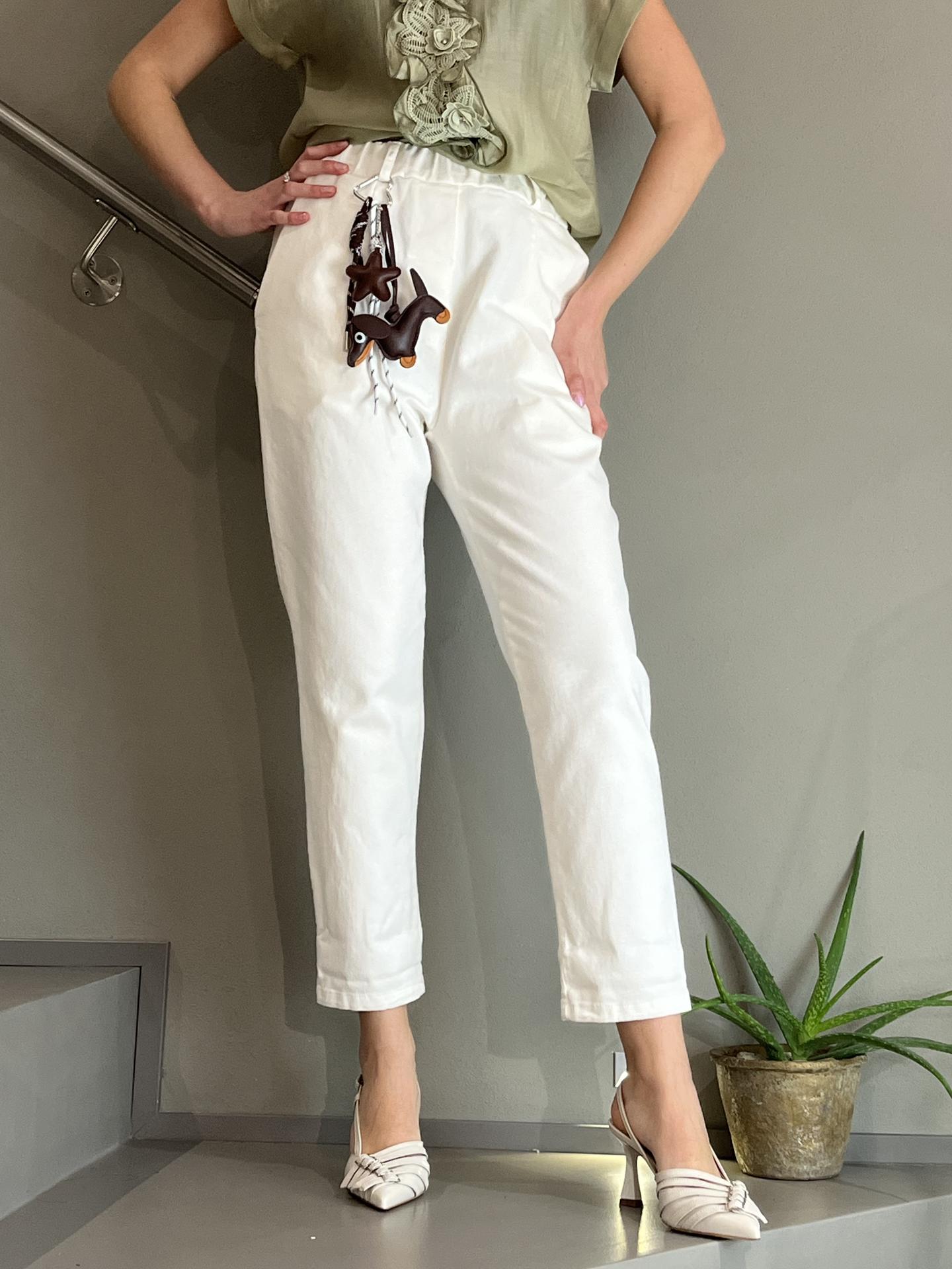 PANTALONE MOTEL PA5185 BIANCO