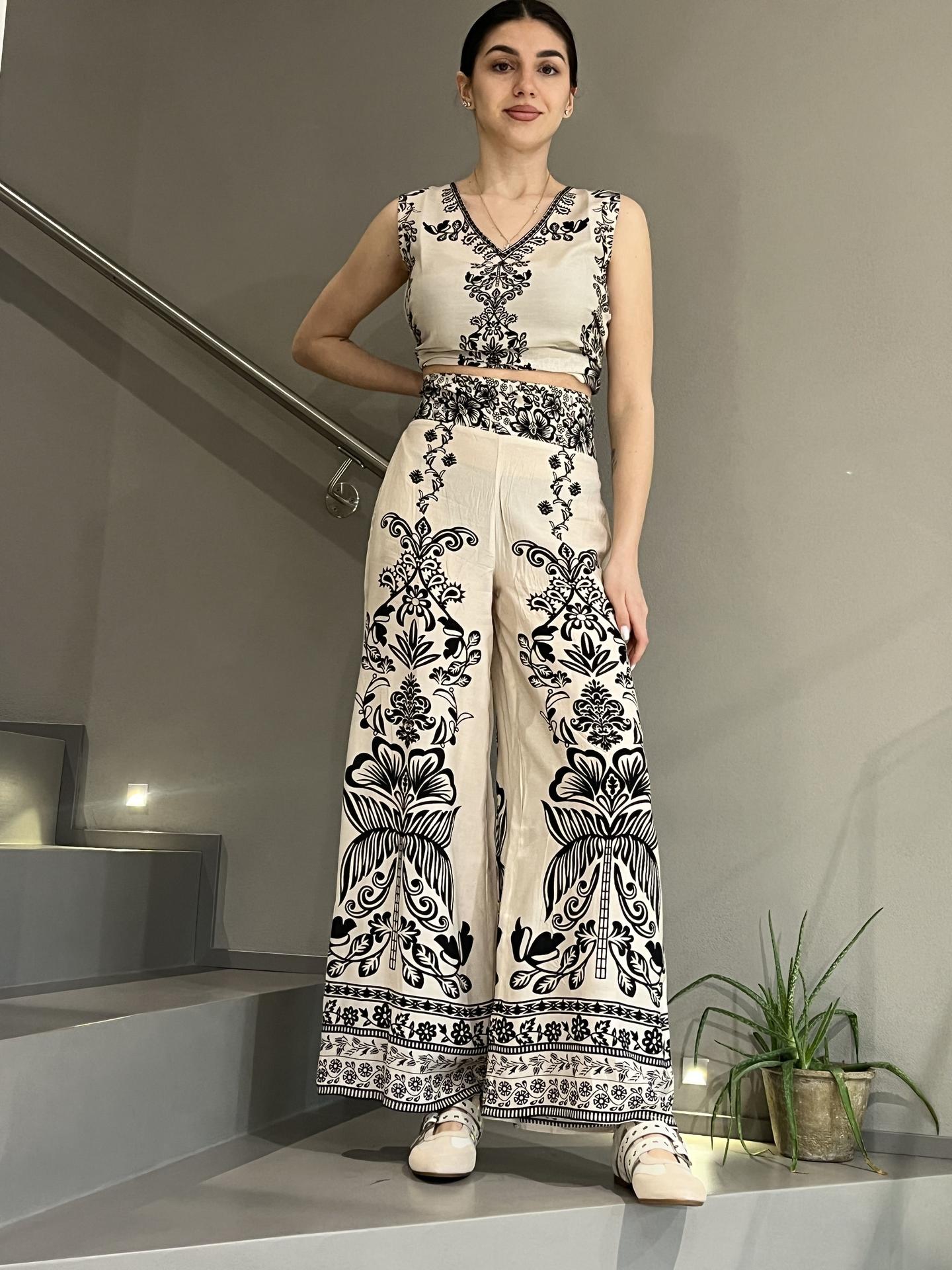 PANTALONE PAHIESA FORMENTERA PAG2603 BEIGE/NERO