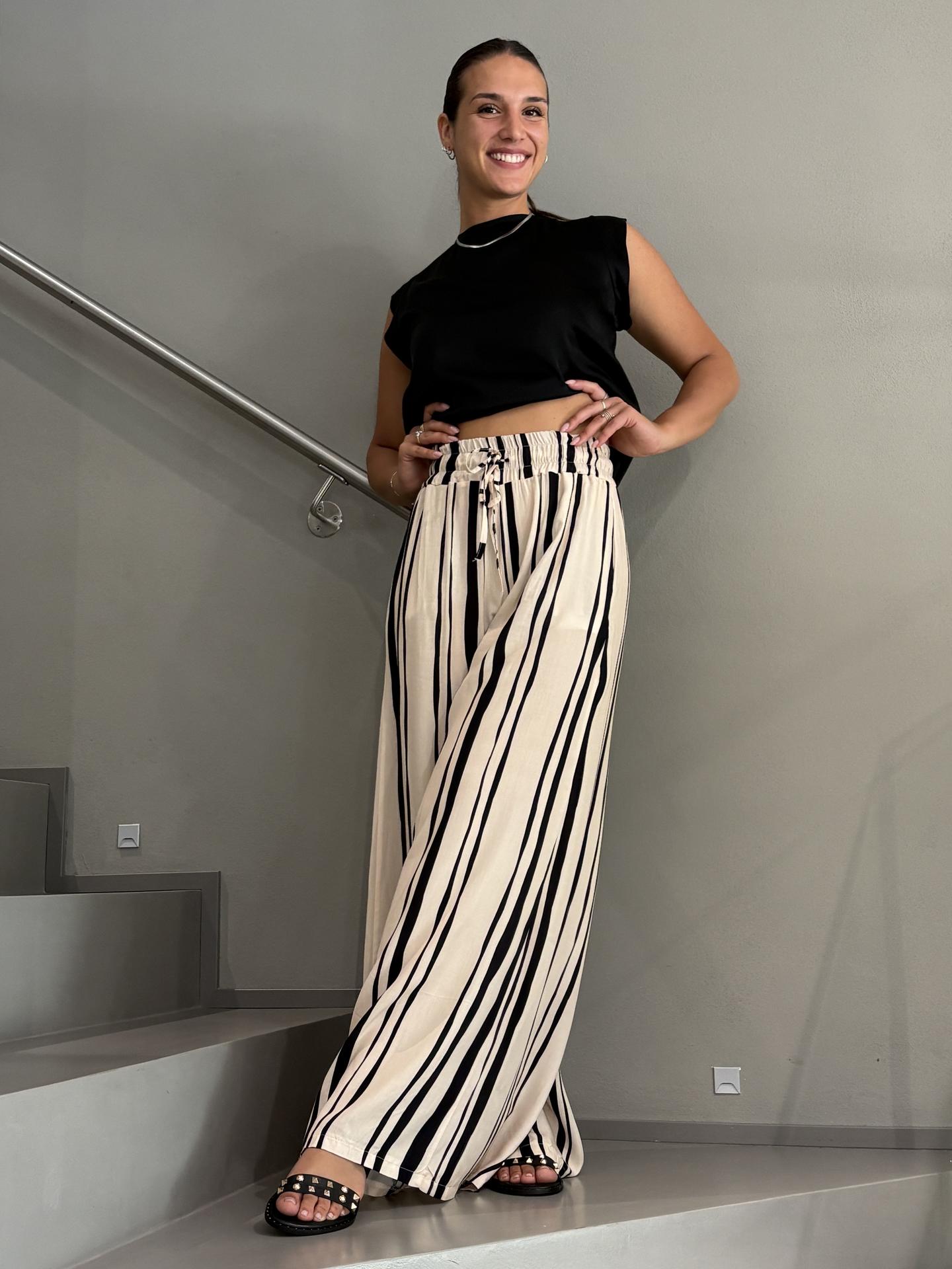 PANTALONE HAVEONE PMAQ603 BEIGE/NERO