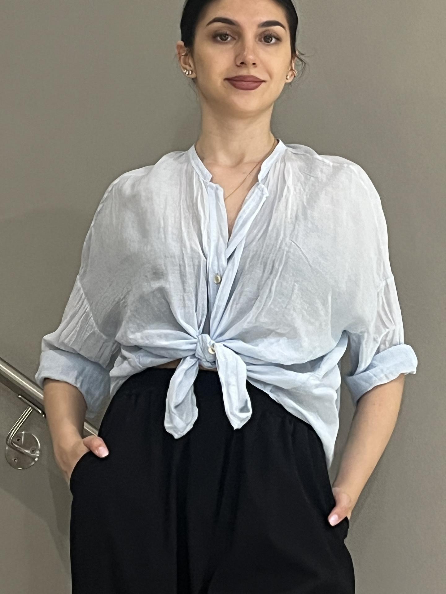CAMICIA TENSIONE IN FIRENZE S25CB38 AZZURRO