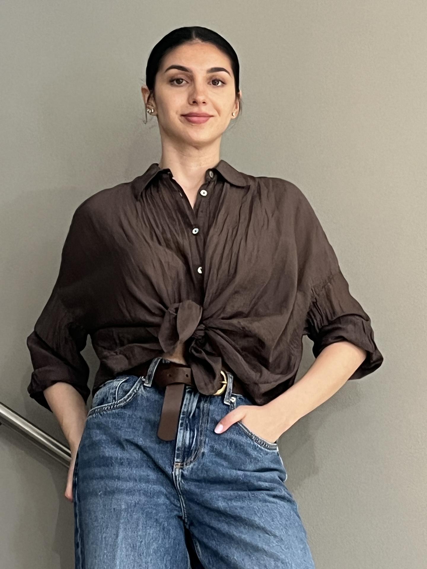 CAMICIA MOTEL S25CB72 MARRONE