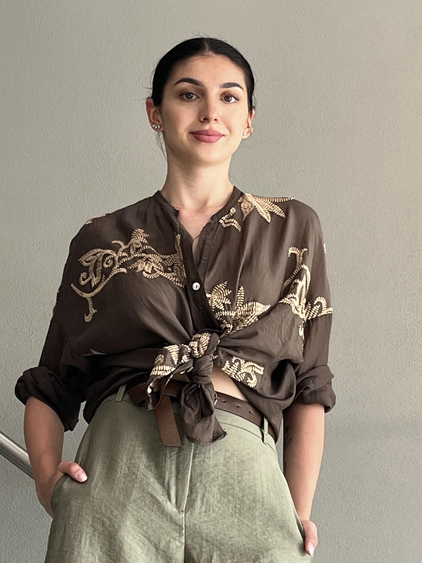 CAMICIA TENSIONE IN FIRENZE S25CG76 MARRONE