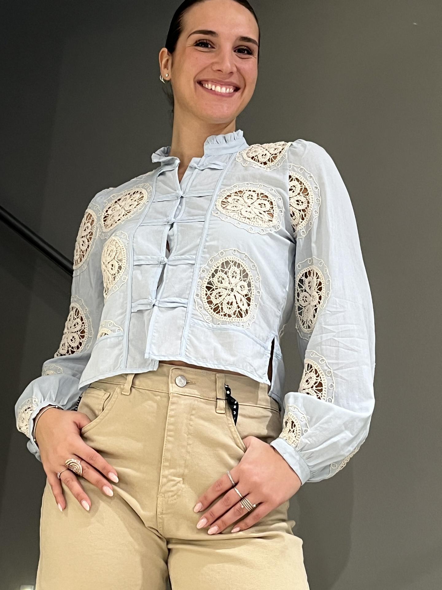 CAMICIA TENSIONE IN FIRENZE S26C647 AZZURRO