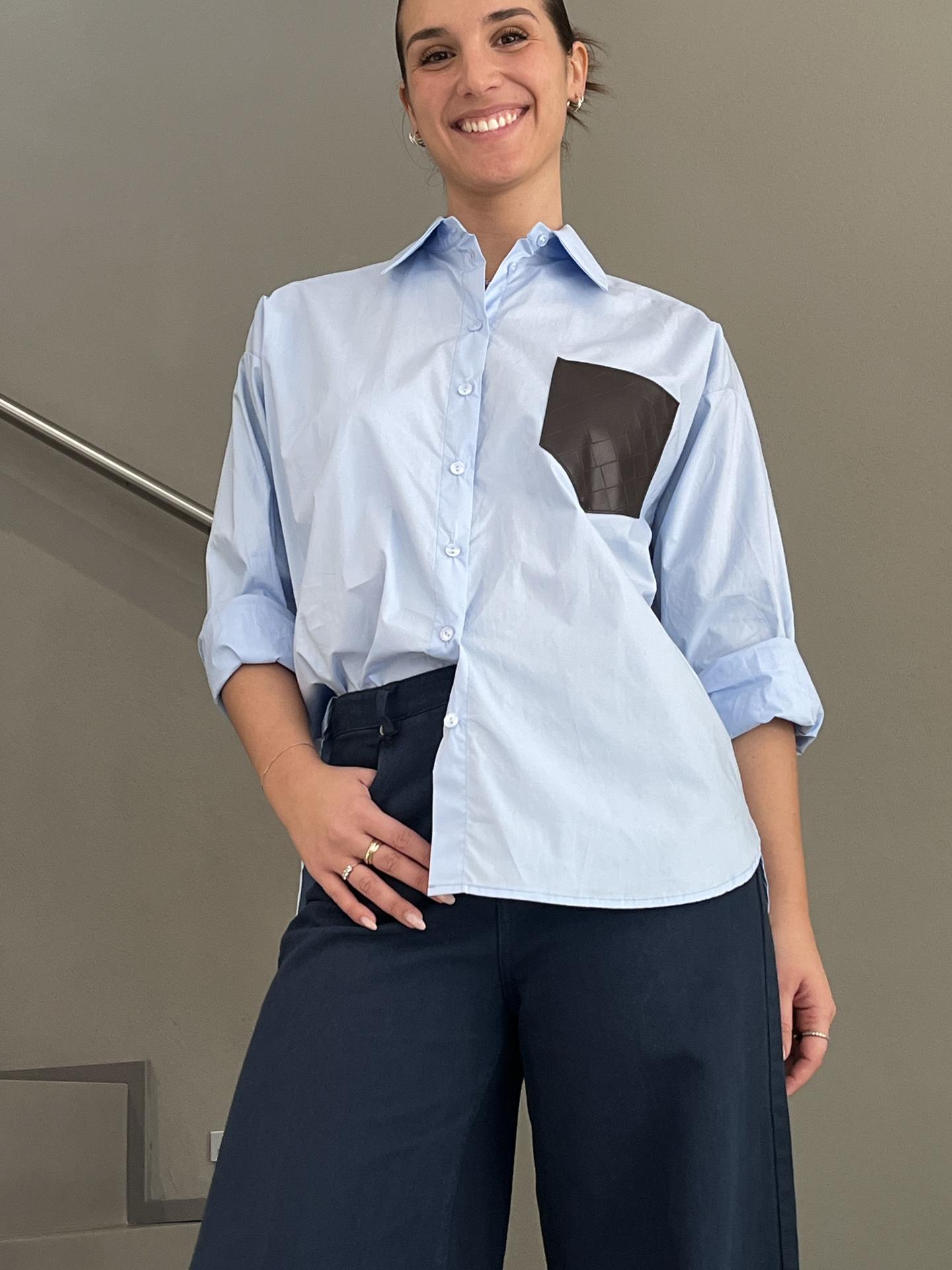 CAMICIA MOTEL S26C827 AZZURRO