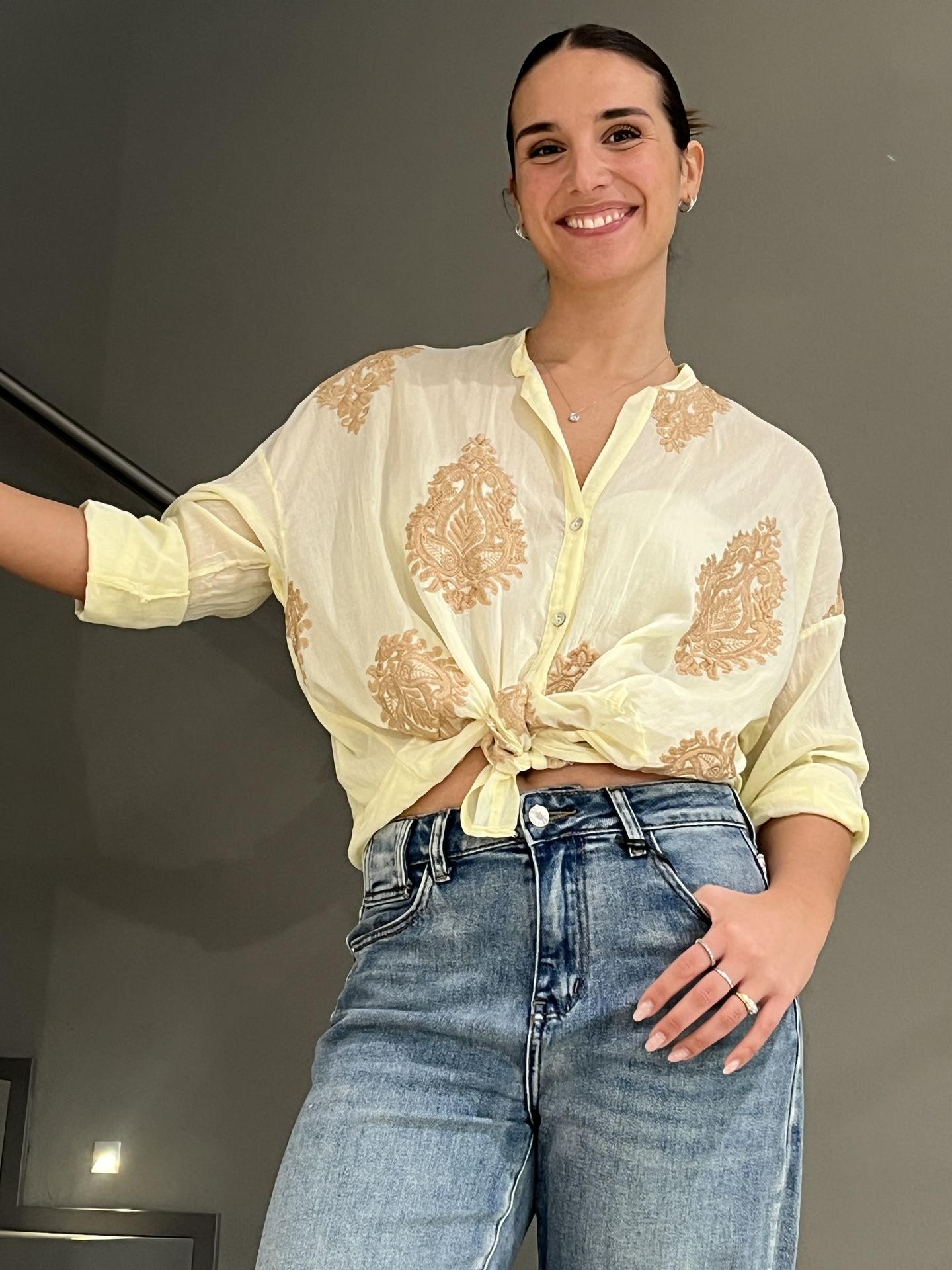 CAMICIA MOTEL S26C897 GIALLO