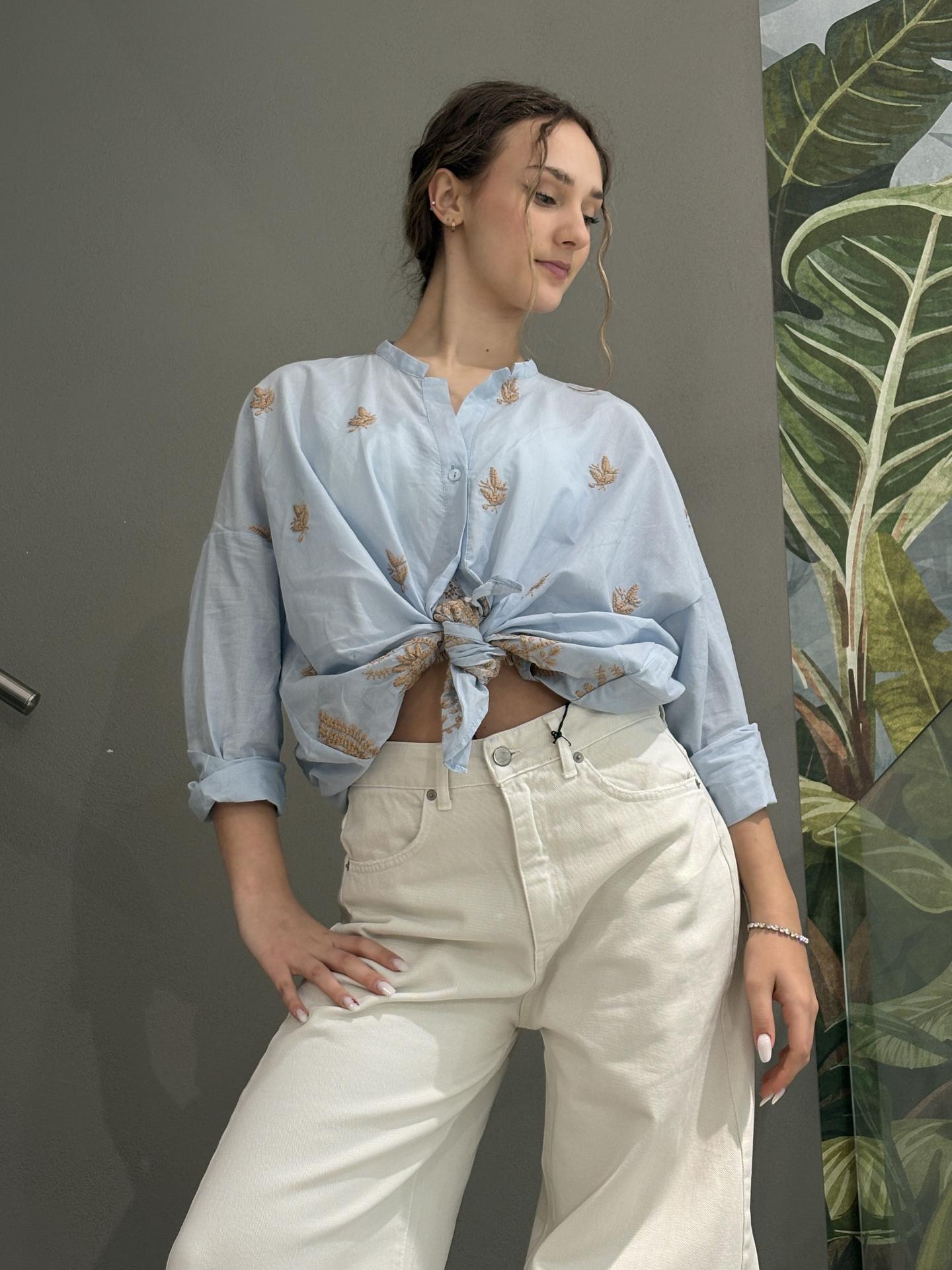 CAMICIA MOTEL S26CC65 AZZURRO