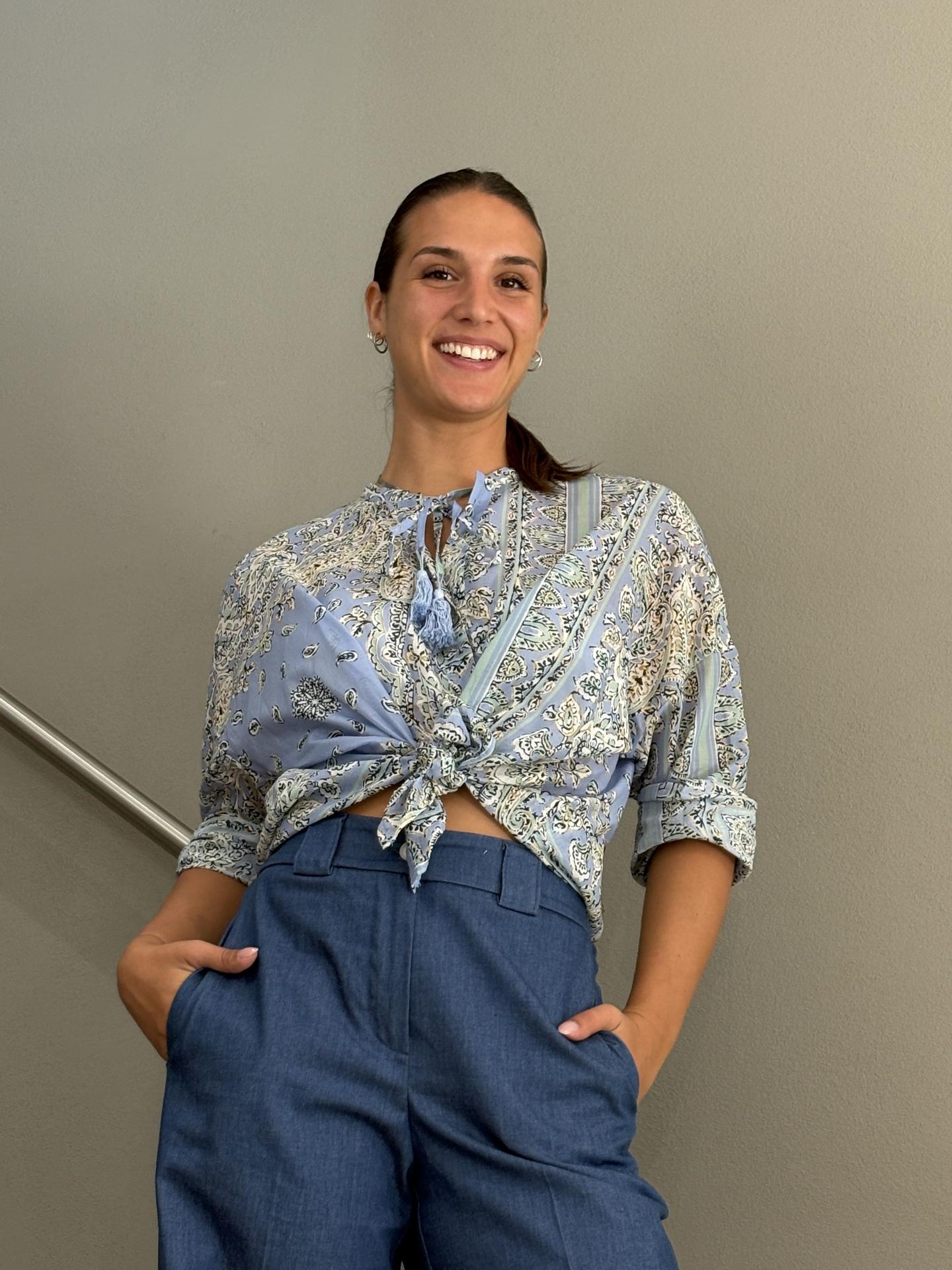 CAMICIA MOTEL S26CH68 AZZURRO