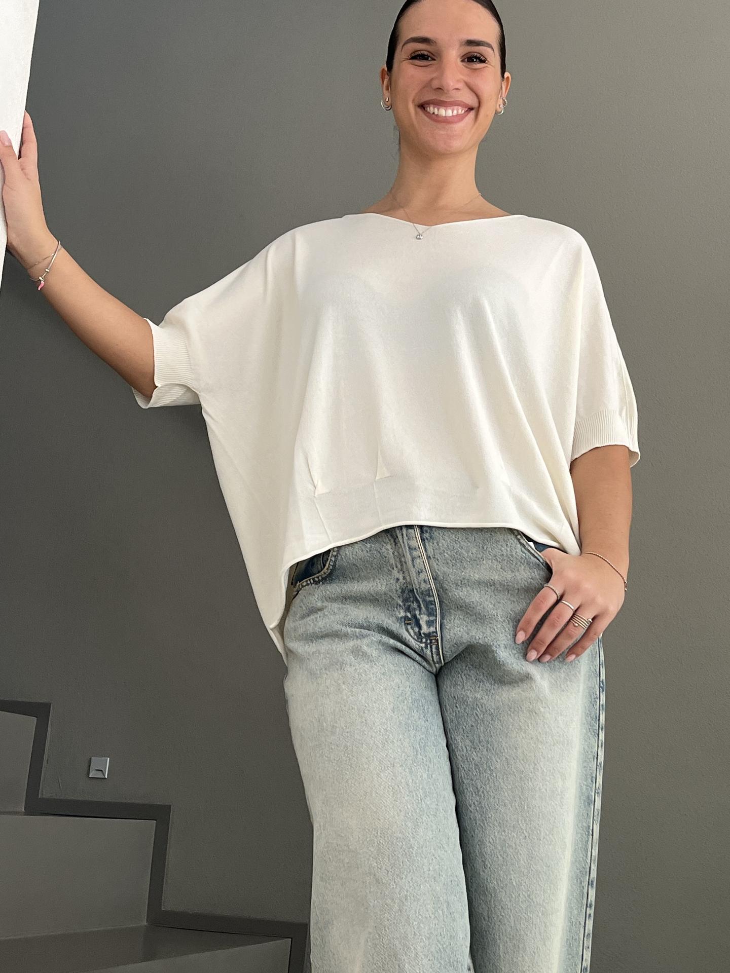 MAGLIA SUSY STAR ST521537 BIANCO