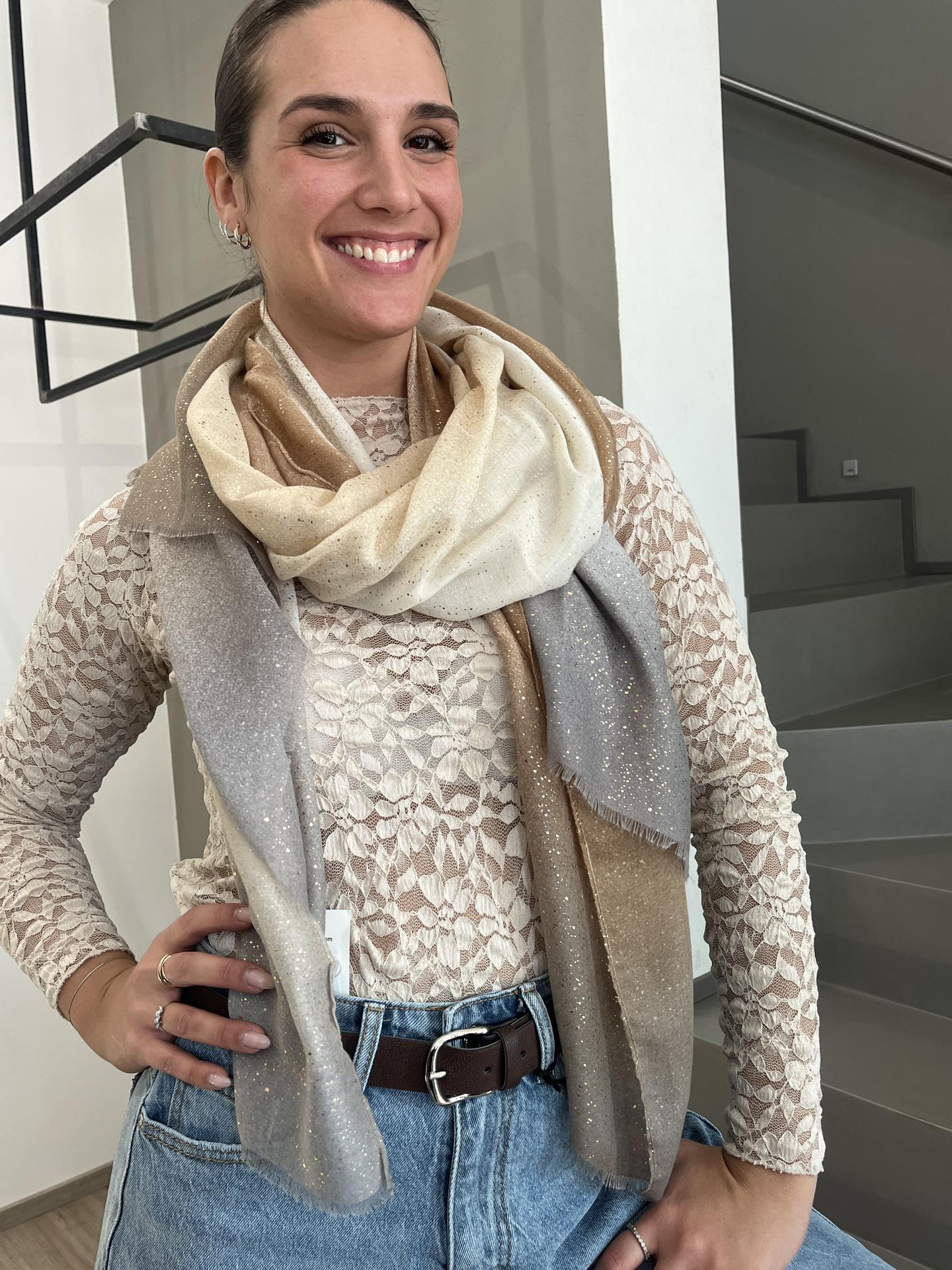 SCIARPA SUSY STAR ST9520RE BEIGE