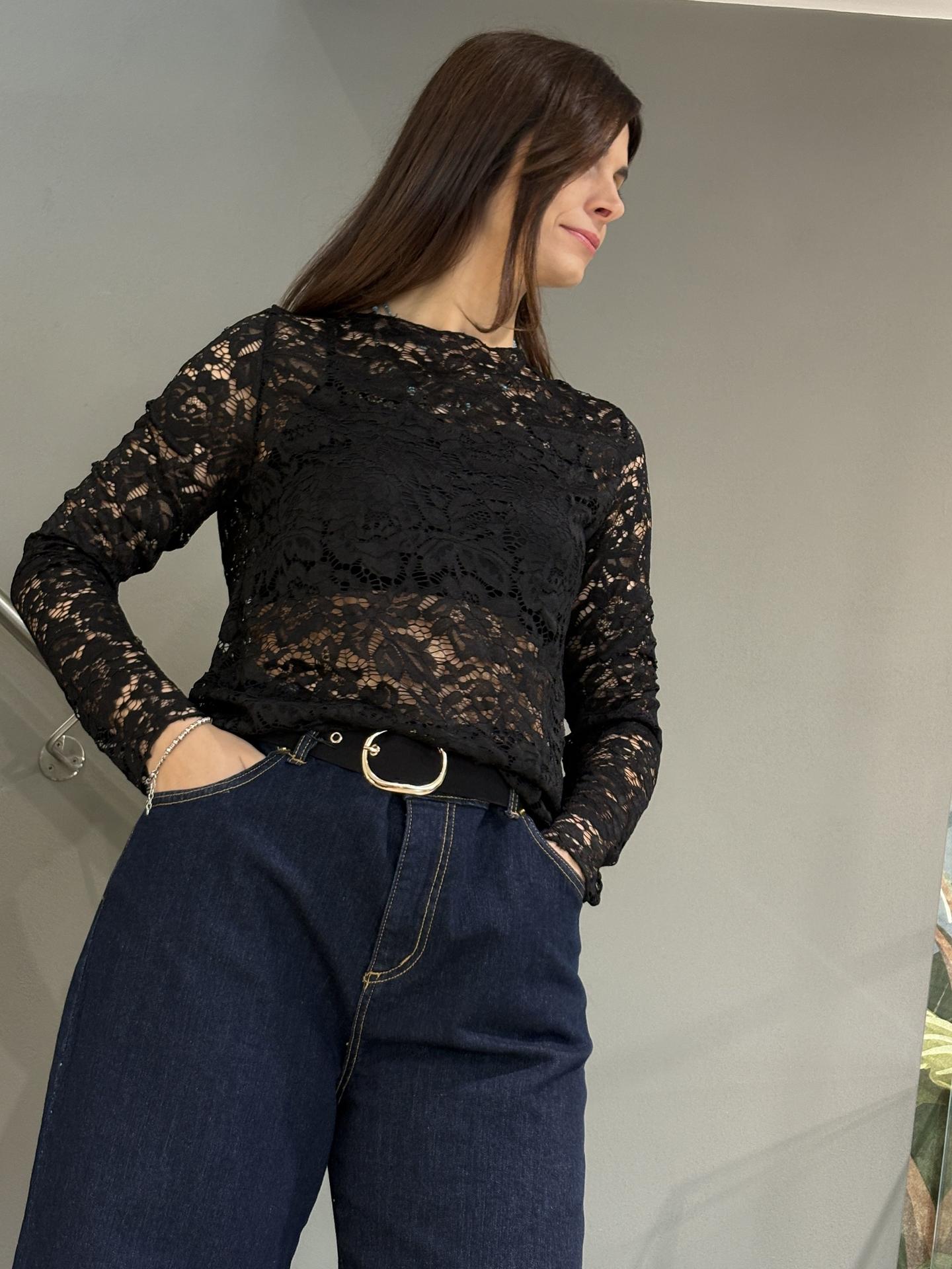 MAGLIA SUSY STAR STL362PIZZO NERO