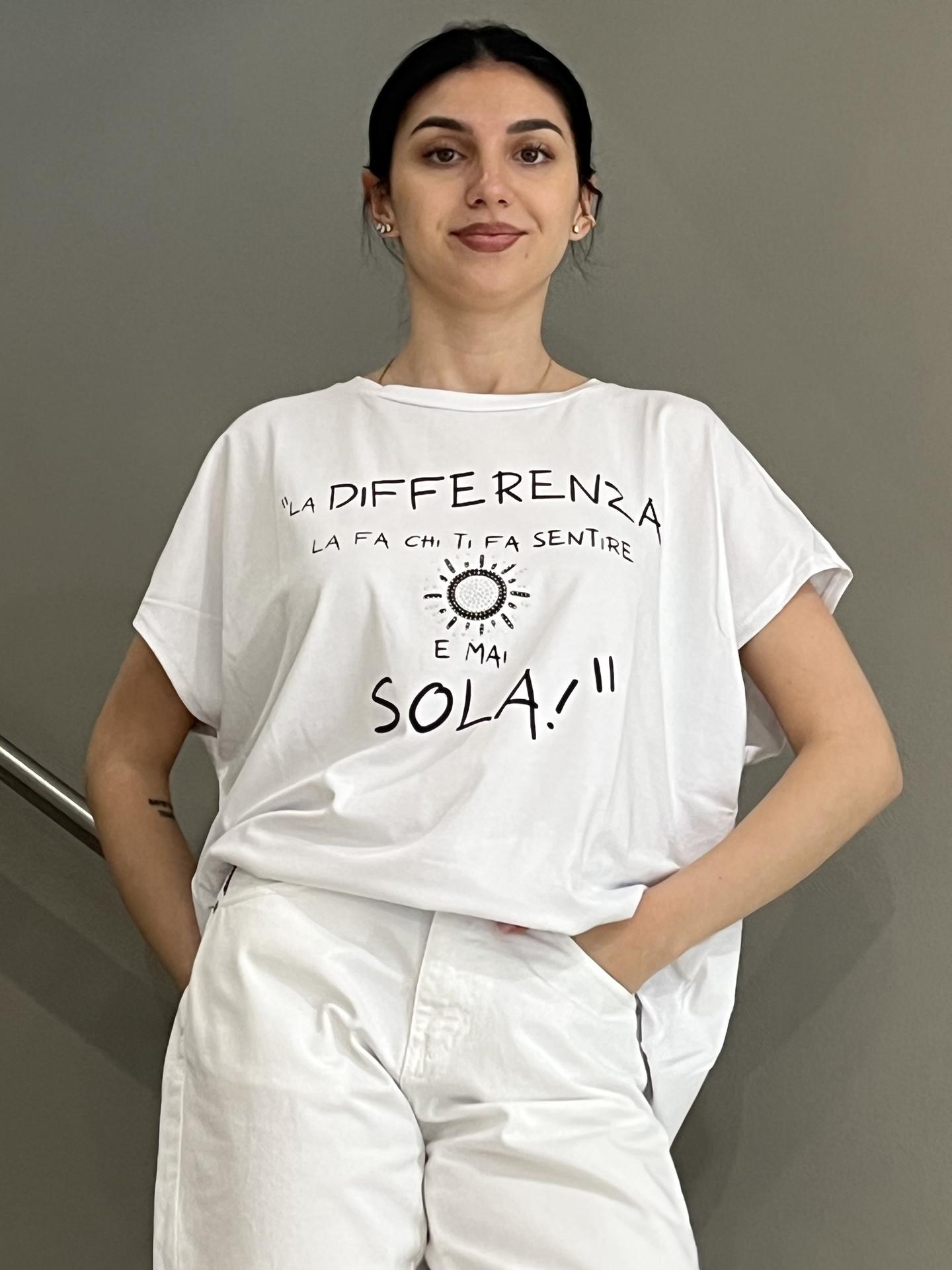 T-SHIRT SUSY STAR STM235 BIANCO