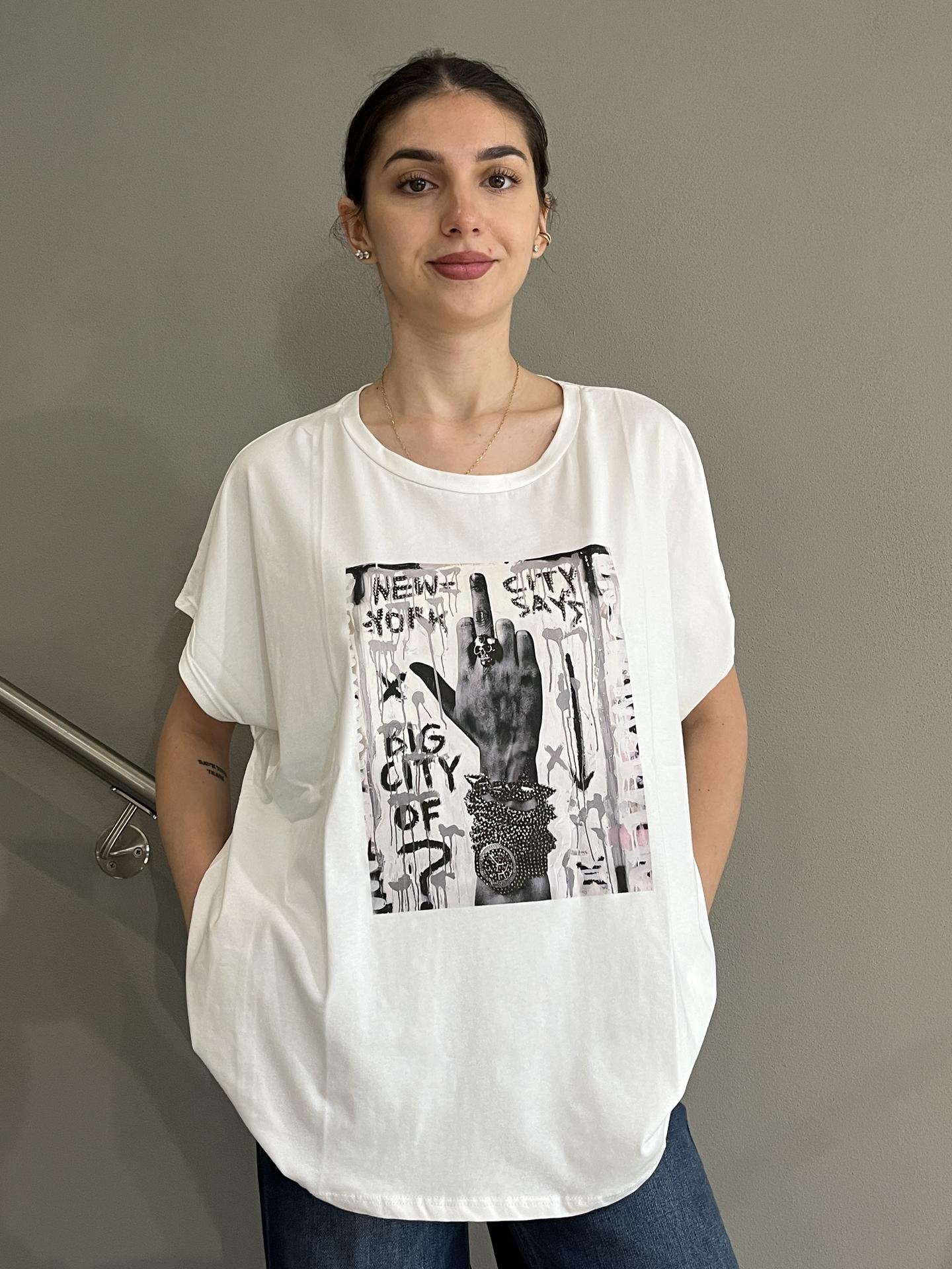 T-SHIRT SUSY STAR STM260 BIANCO