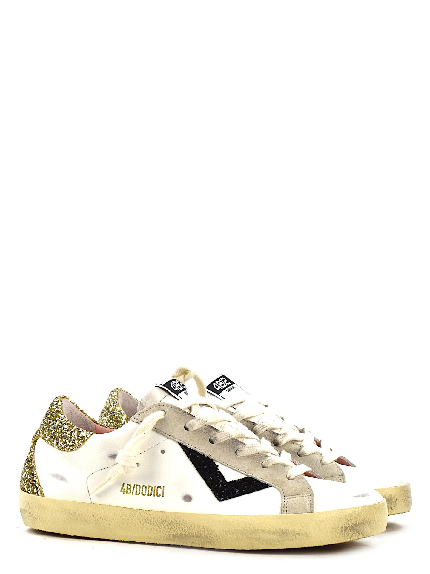 SNEAKERS 4B12 SUPRIMED320 BIANCO/ORO