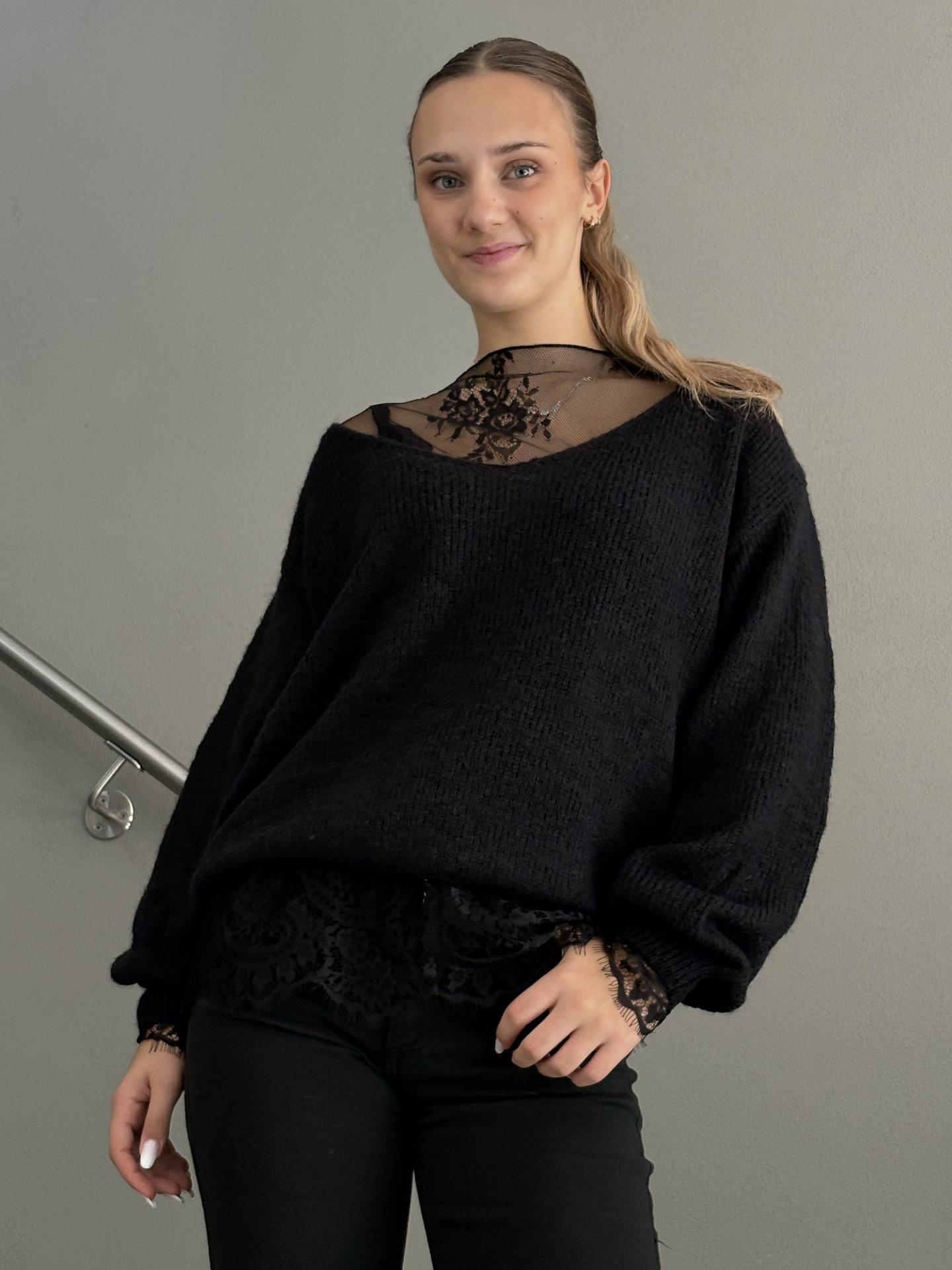 MAGLIA SUSY MIX T11755 NERO