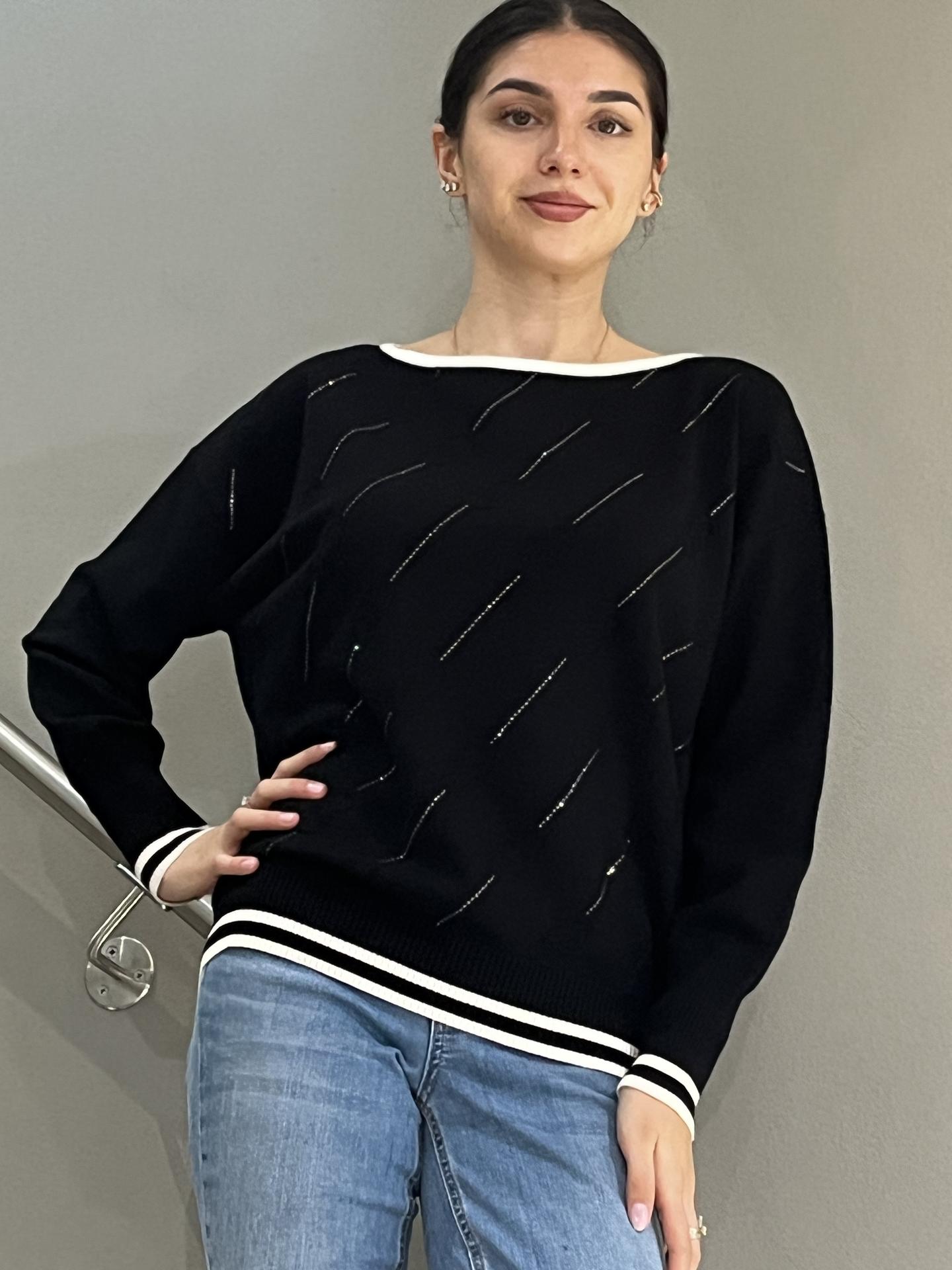 MAGLIA LIU.JO WEAR TF5206 NERO/BIANCO