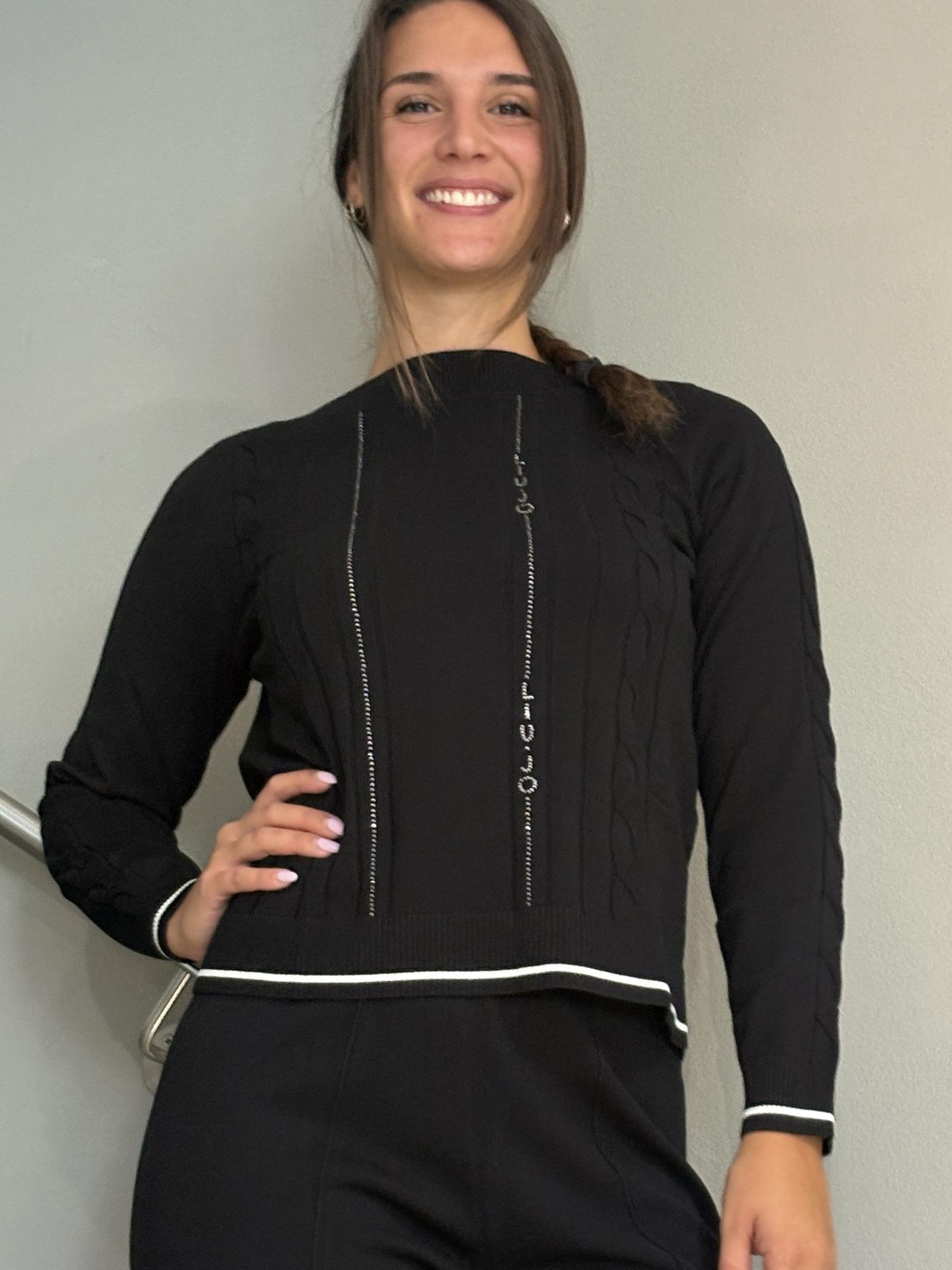 MAGLIA LIU.JO WEAR TF6189 NERO/BIANCO
