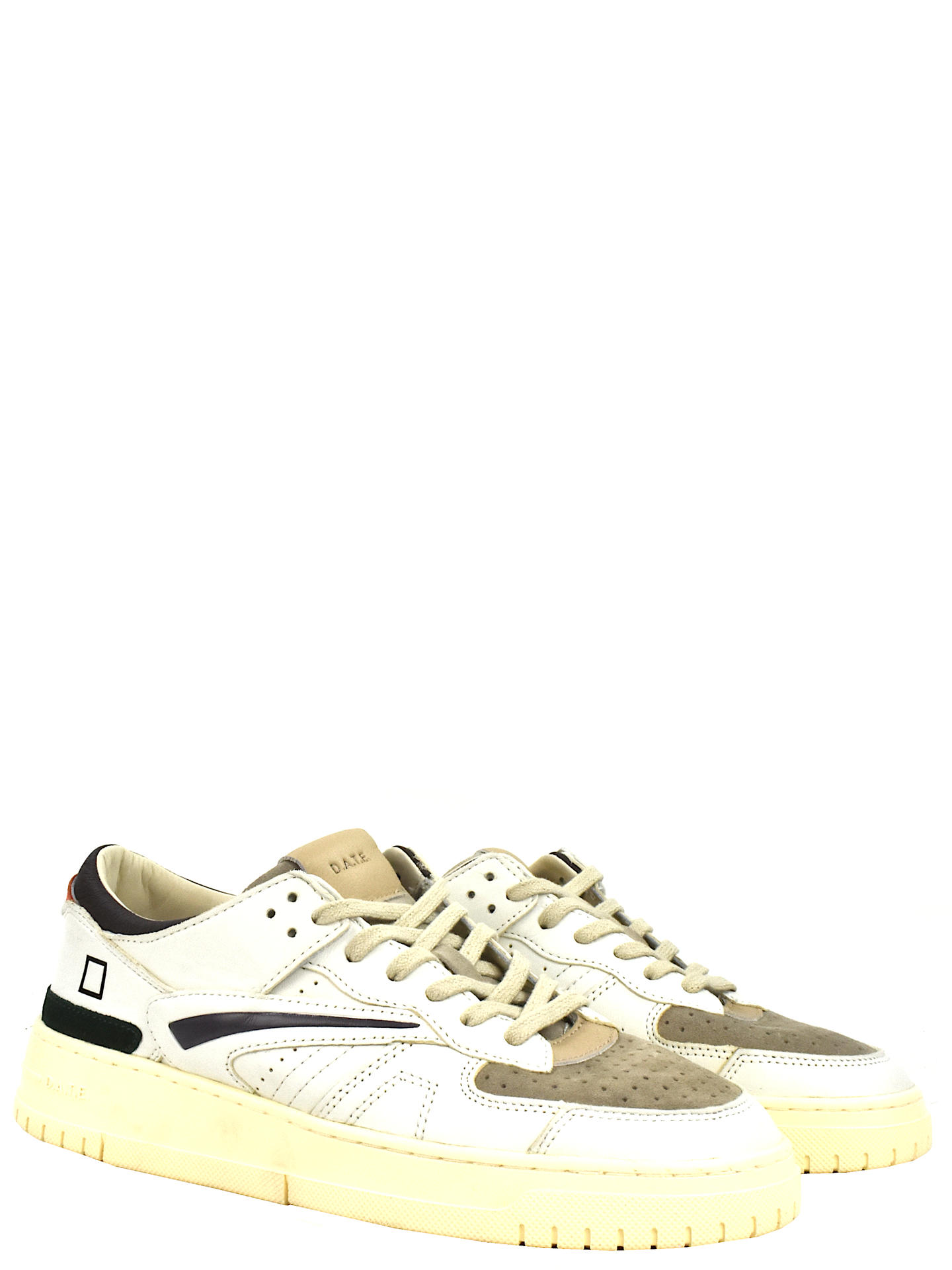 SNEAKERS D.A.T.E TOCOIT BIANCO/CUOIO