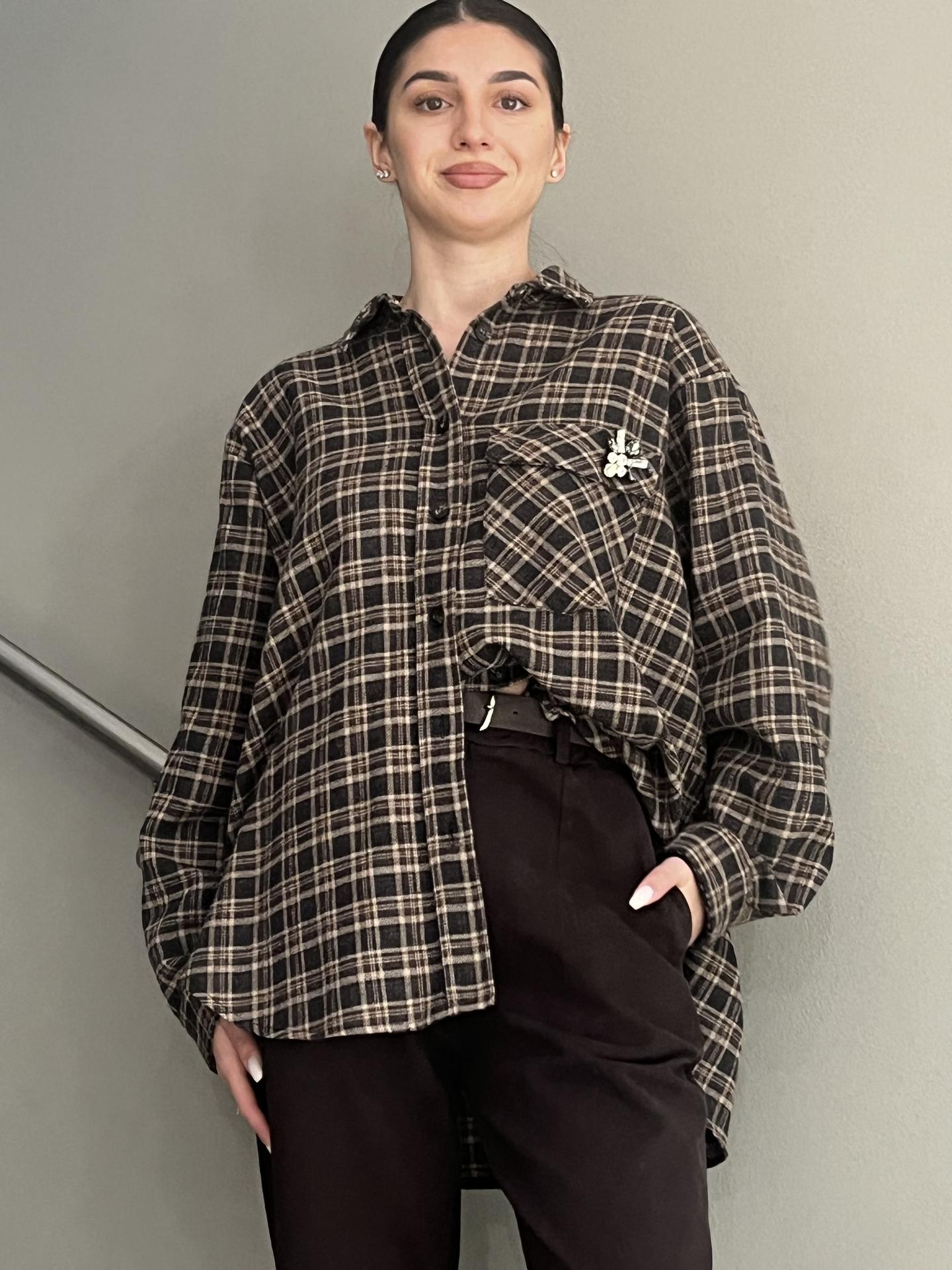 CAMICIA MOTEL W25CA38 MARRONE